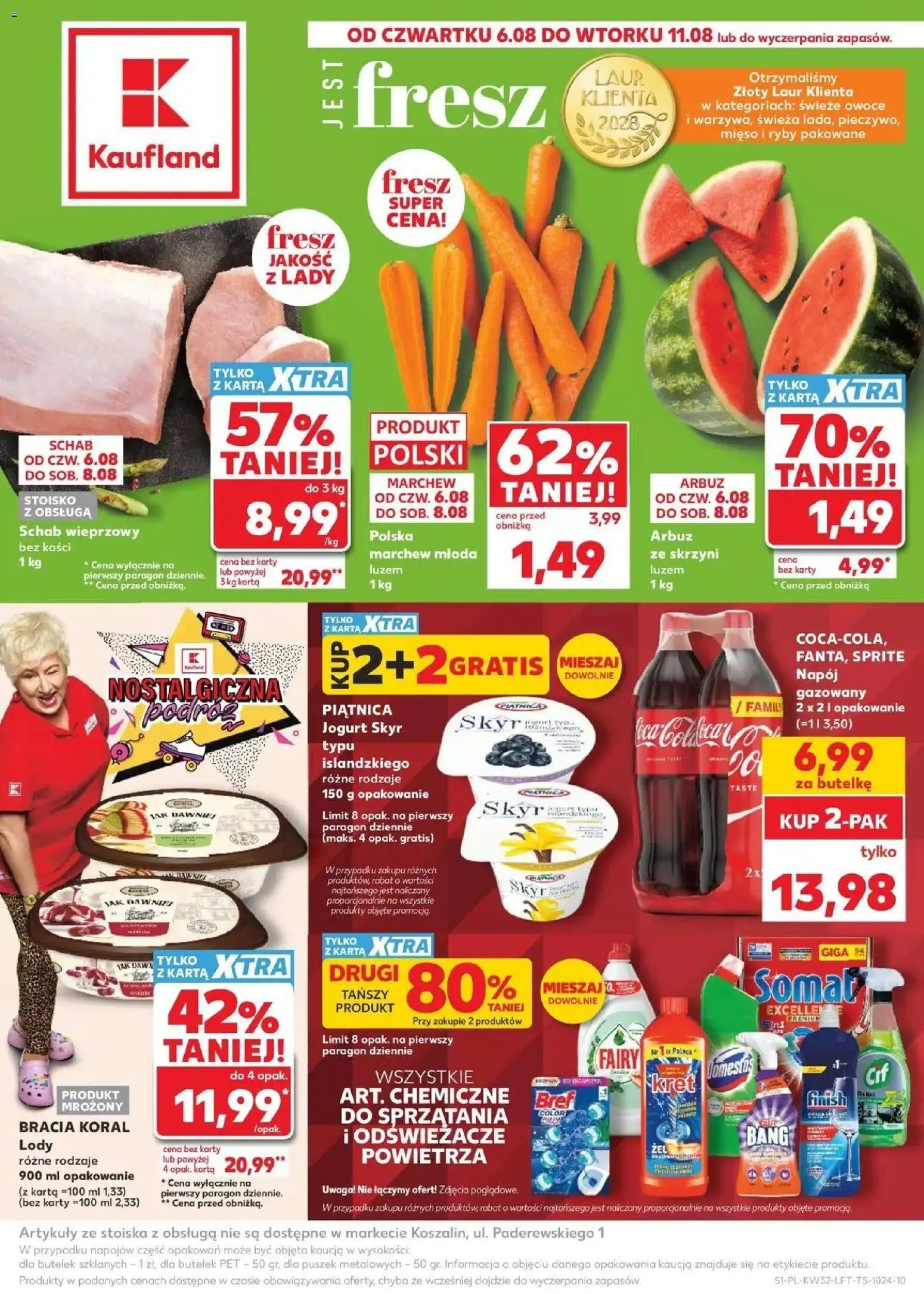 Kaufland gazetka od 06.08.2026 | Strona: 1 | Produkty: Piątnica, Fairy, Lody, Owoce