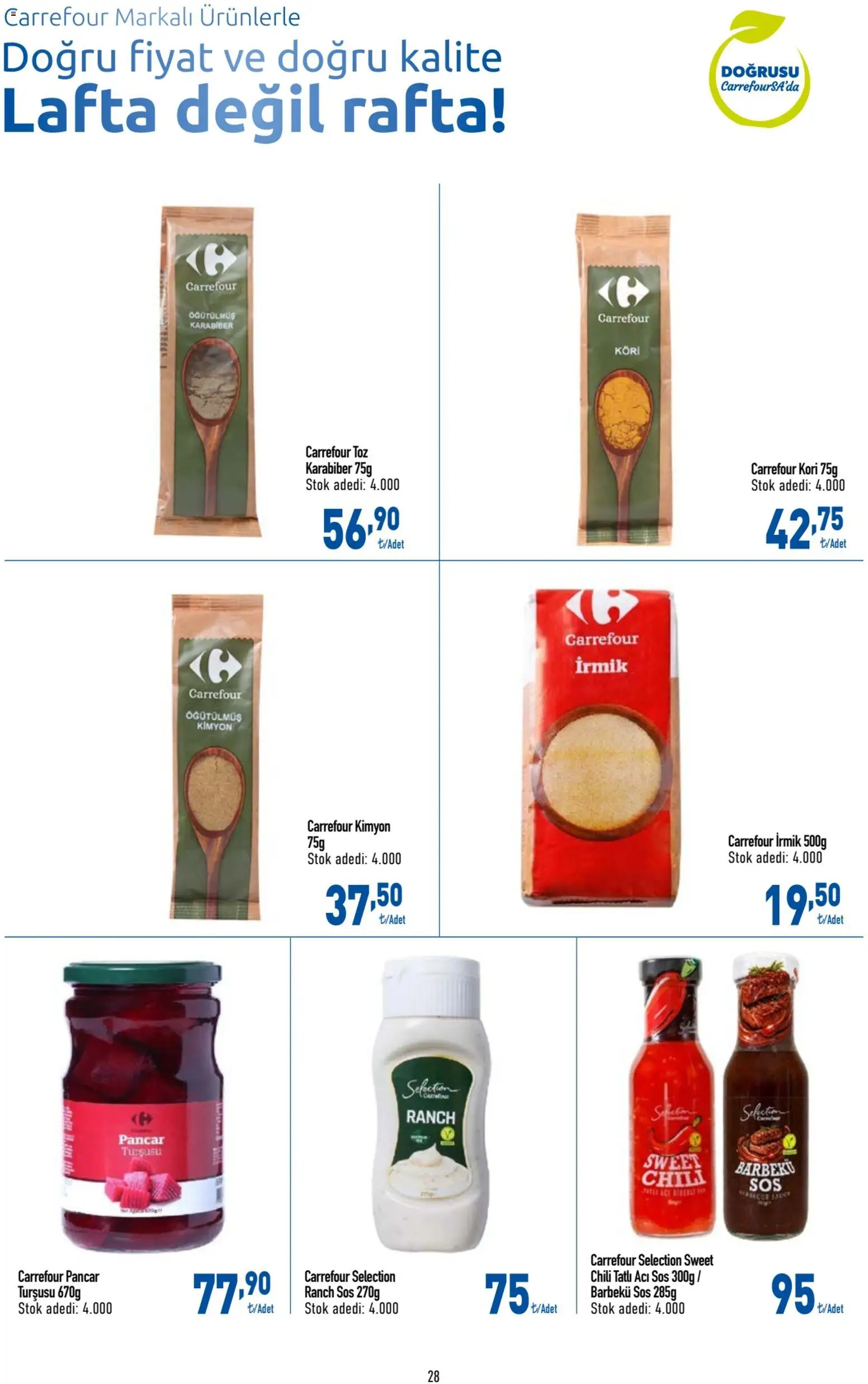 CarrefourSA Katalog - 09 Temmuz 2026 tarihinden itibaren geçerlidir | Sayfa: 28 | Ürünler: Barbekü sos, Karabiber, Sos, Pancar
