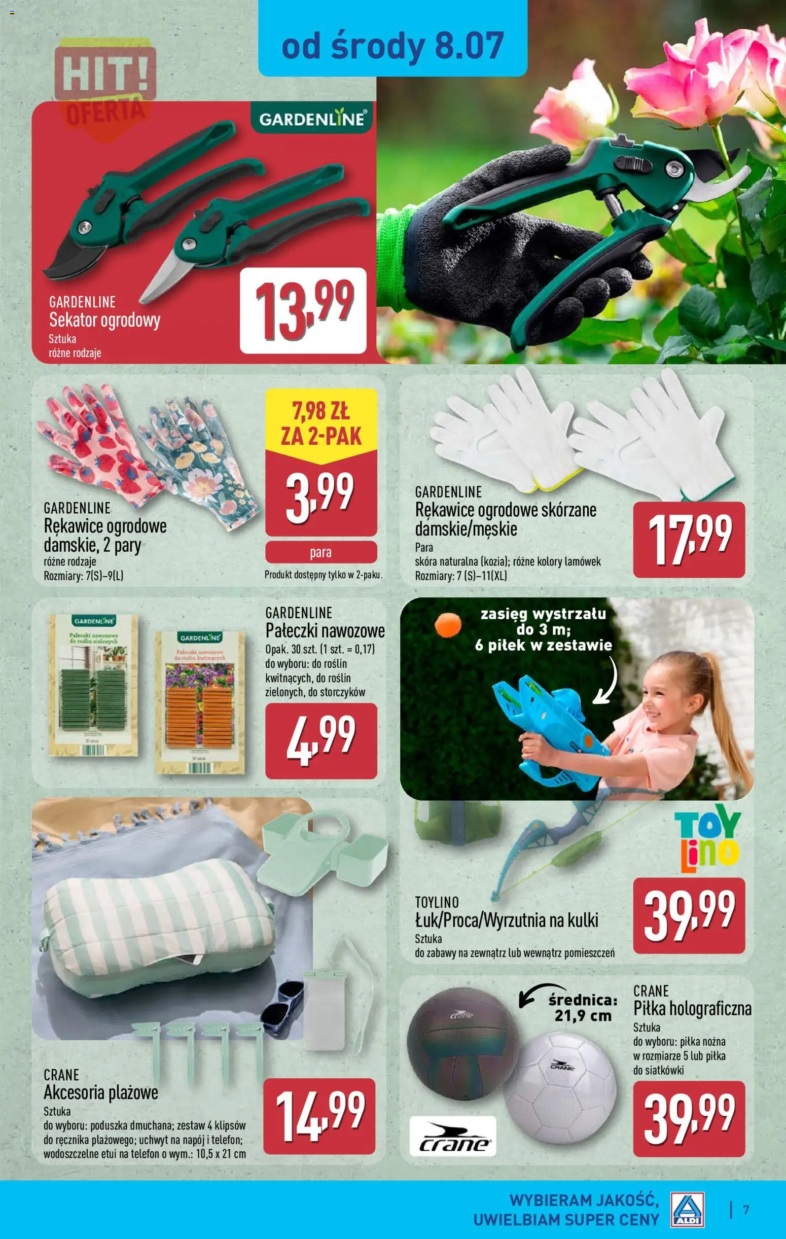 Aldi gazetka - Hity od Środy i od Soboty od 08.07.2026 | Strona: 7 | Produkty: Telefon, Sekator, Poduszka
