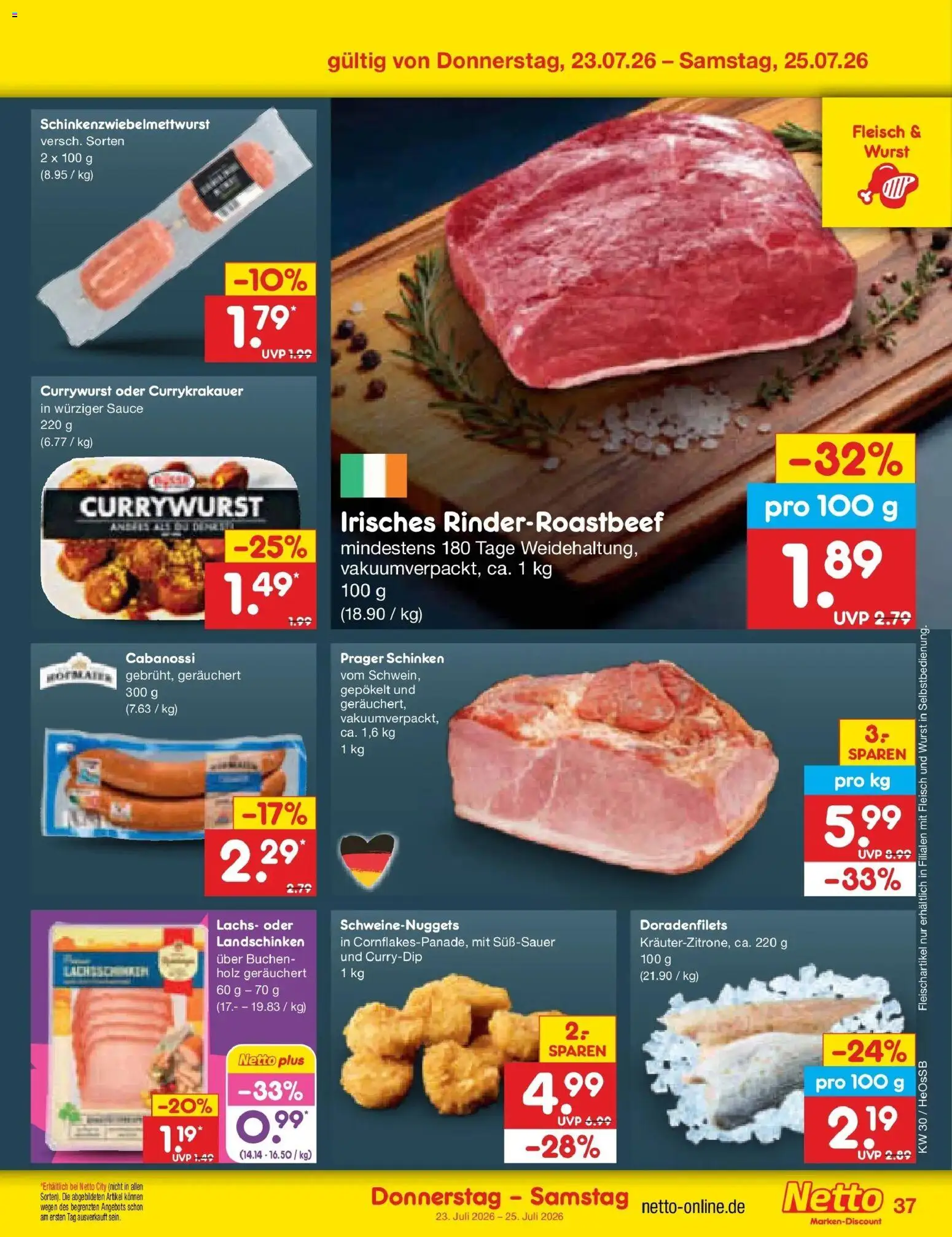 Netto Marken-Discount Prospekt Kröpelin – gültig ab 20.07.2026 | Seite: 59 | Produkte: Lachs, Wurst, Schinken, Fleisch