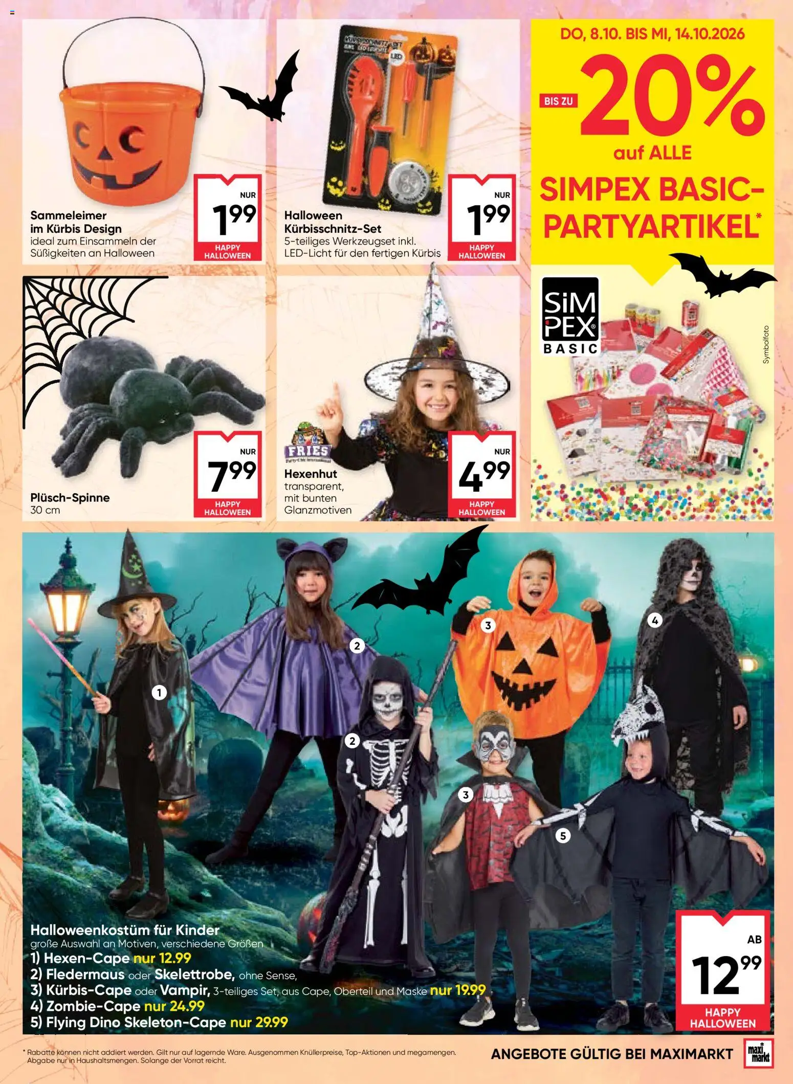 Maximarkt Flugblatt gültig ab 08.10.2026 | Seite: 11 | Produkte: Süßigkeiten, Kürbis, Maske
