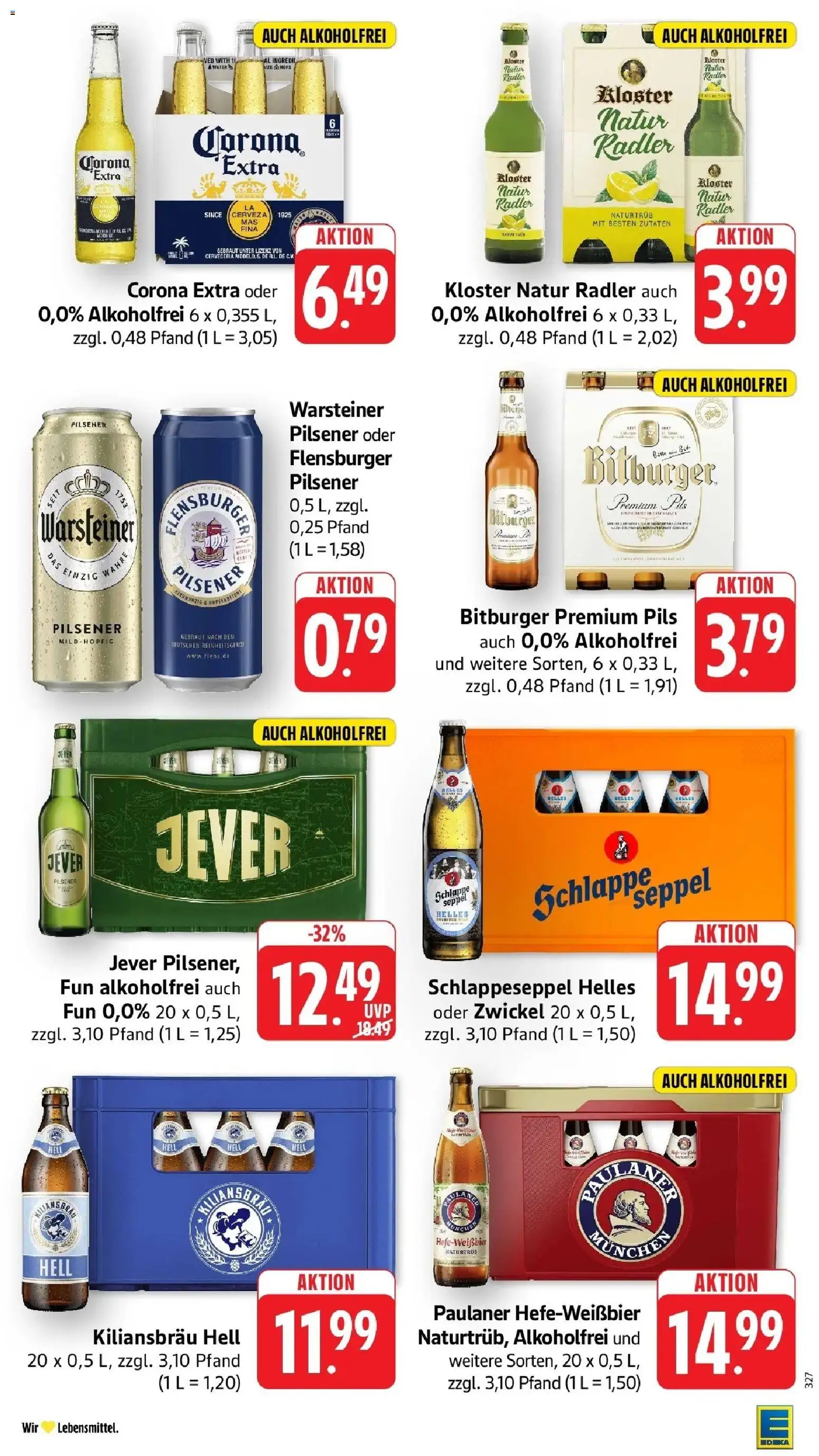 Edeka Prospekt Schöllkrippen (ab 31.08.2026) » Angebote Online | Seite: 33 | Produkte: Bitburger, Radler, Warsteiner, Jever
