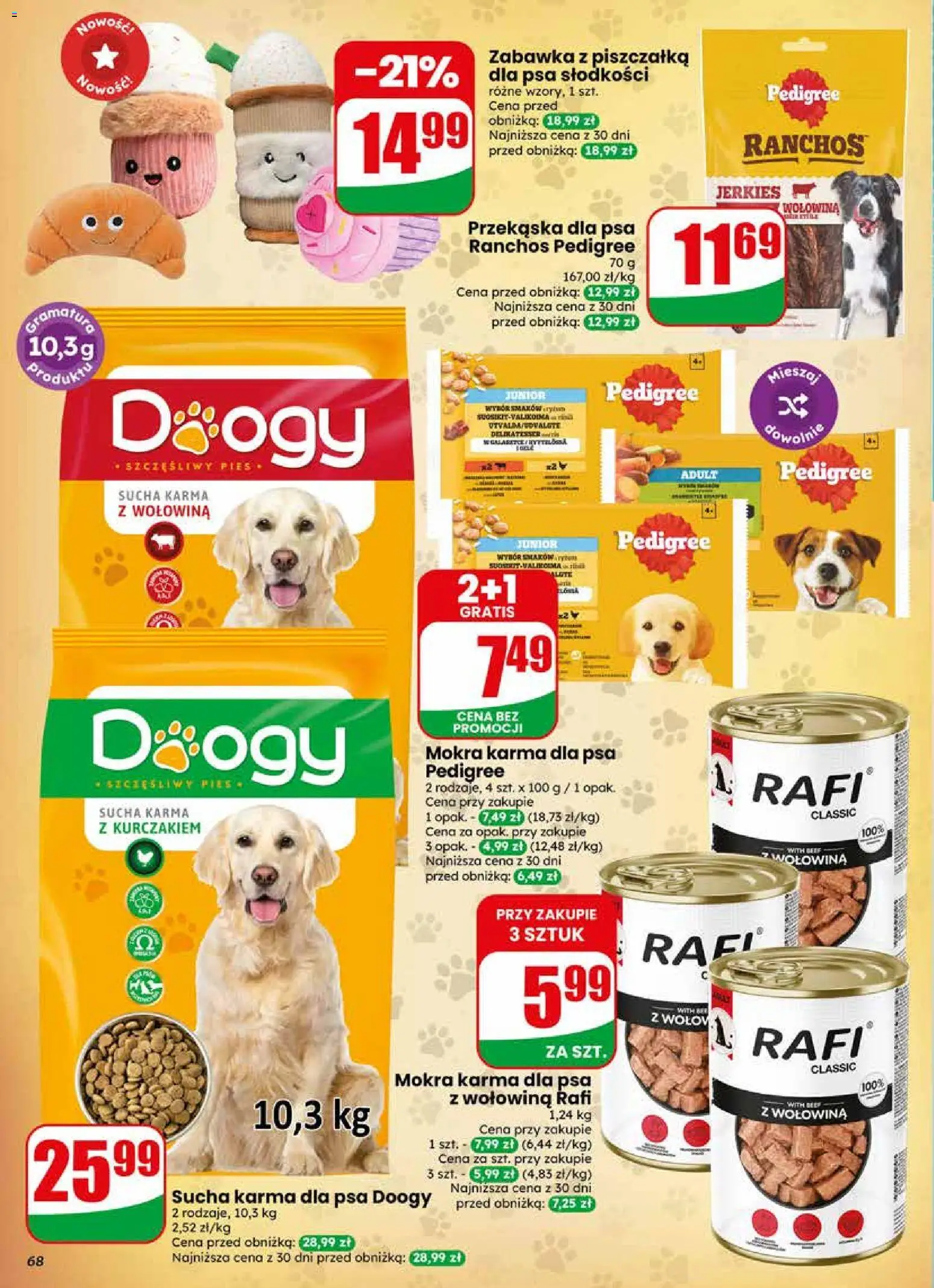 Dino gazetka od 13.05.2026 | Strona: 68 | Produkty: Pedigree, Karma dla psa pedigree, Karma dla psa, Sucha karma dla psa