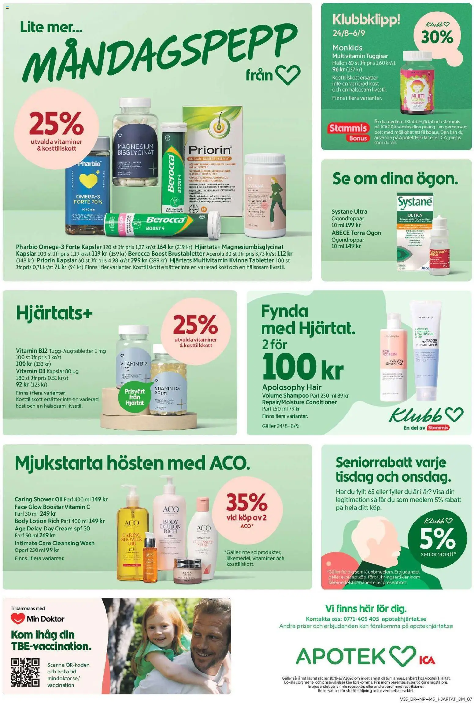 ICA Maxi reklamblad aktuell från 24/08/2026 | Sida: 10 | Produkter: Body lotion, Brustabletter, Galler, Ögondroppar
