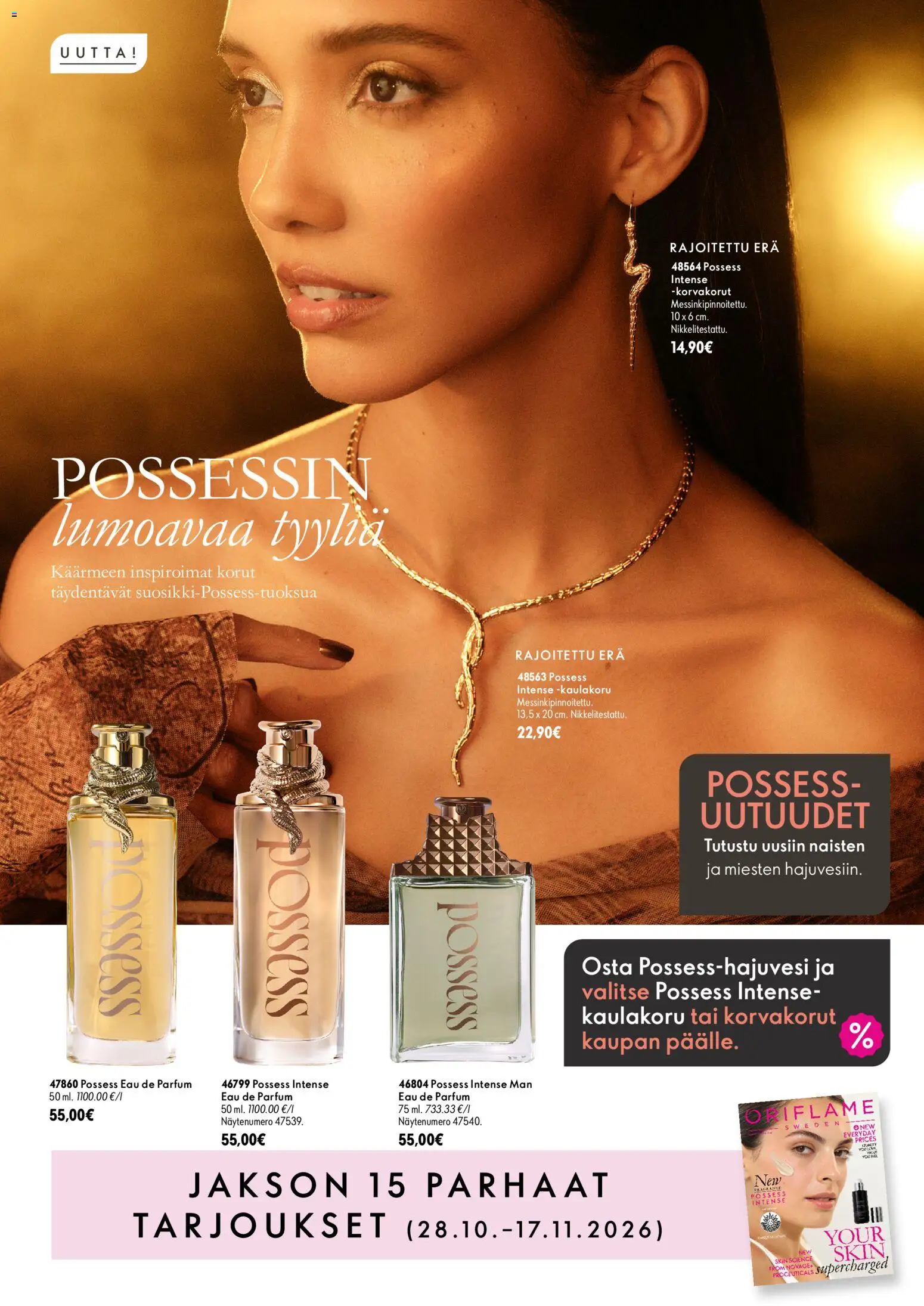 Oriflame Jakson 15 parhaat tarjoukset – voimassa 28/10/2026 alkaen | Sivu: 1 | Tuotteet: Kaulakoru, Korvakorut