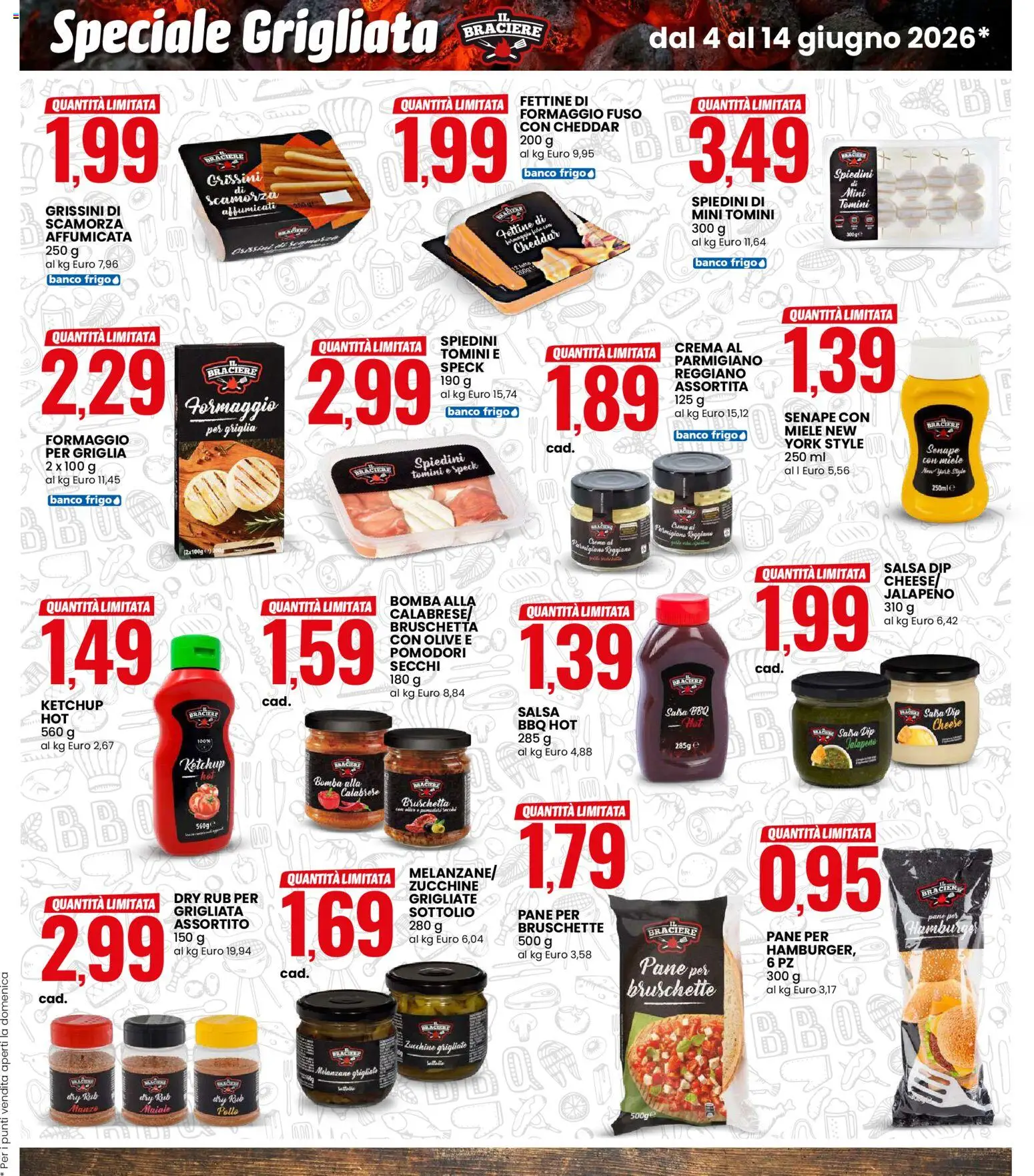 Volantino Eurospin del 04.06.2026 | Pagina: 3 | Prodotti: Pomodori, Zucchine, Parmigiano reggiano, Miele