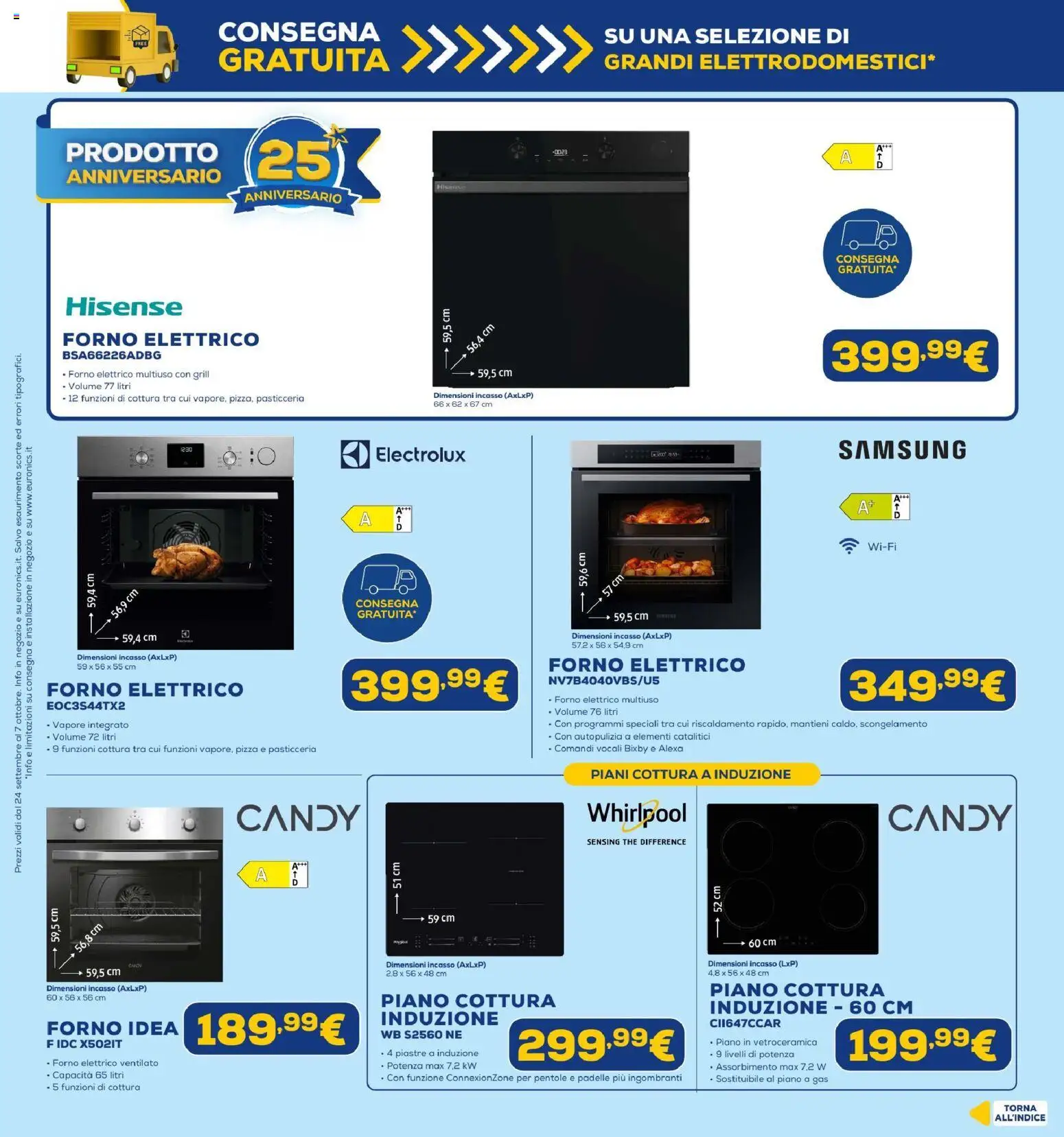 Volantino Euronics del 24/09/2026 | Pagina: 8 | Prodotti: Pizza, Pentole, The, Samsung
