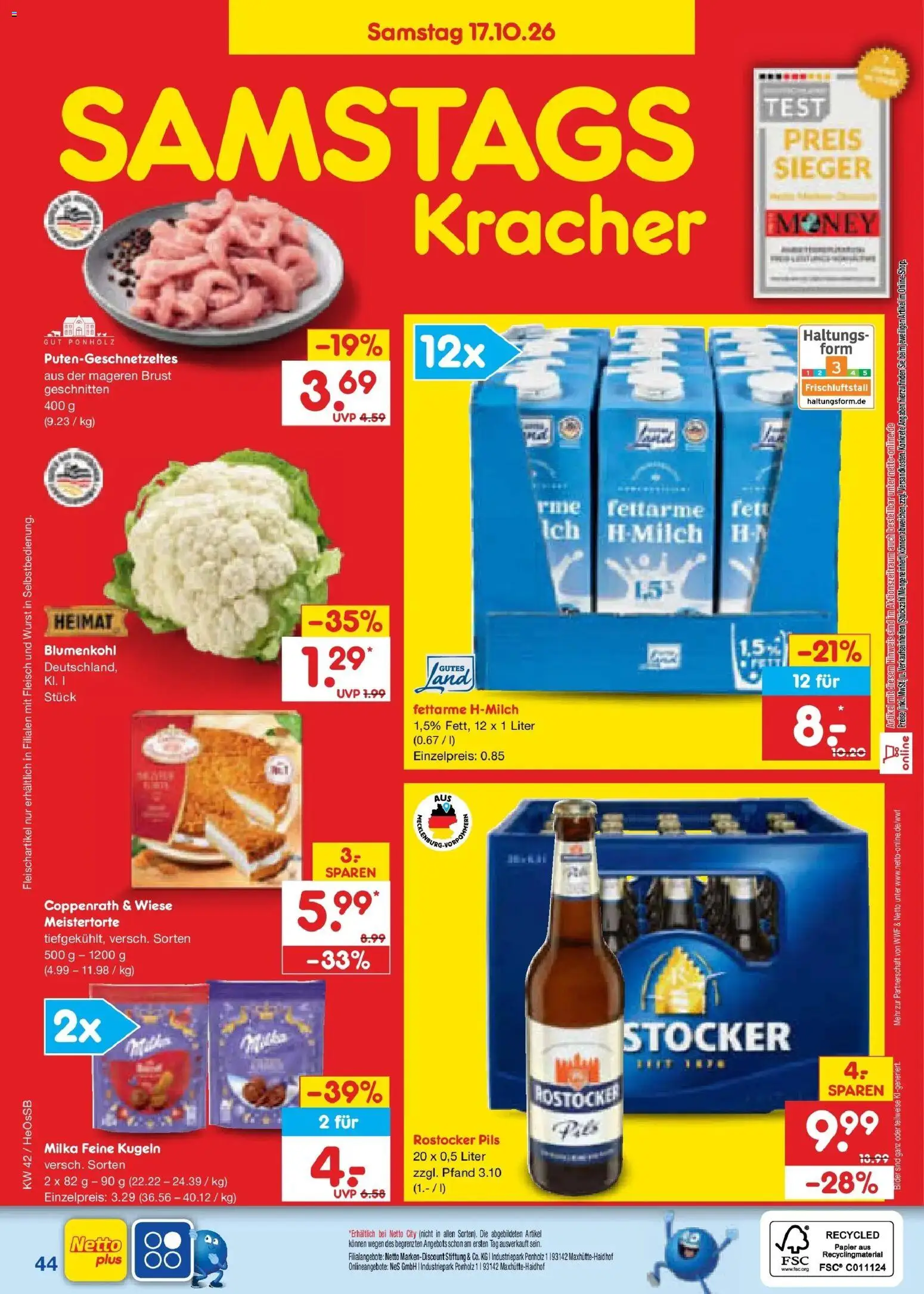 Netto Marken-Discount Prospekt Rostock – gültig ab 12.10.2026 | Seite: 60 | Produkte: Milka, Bilder, Wurst, Fleisch