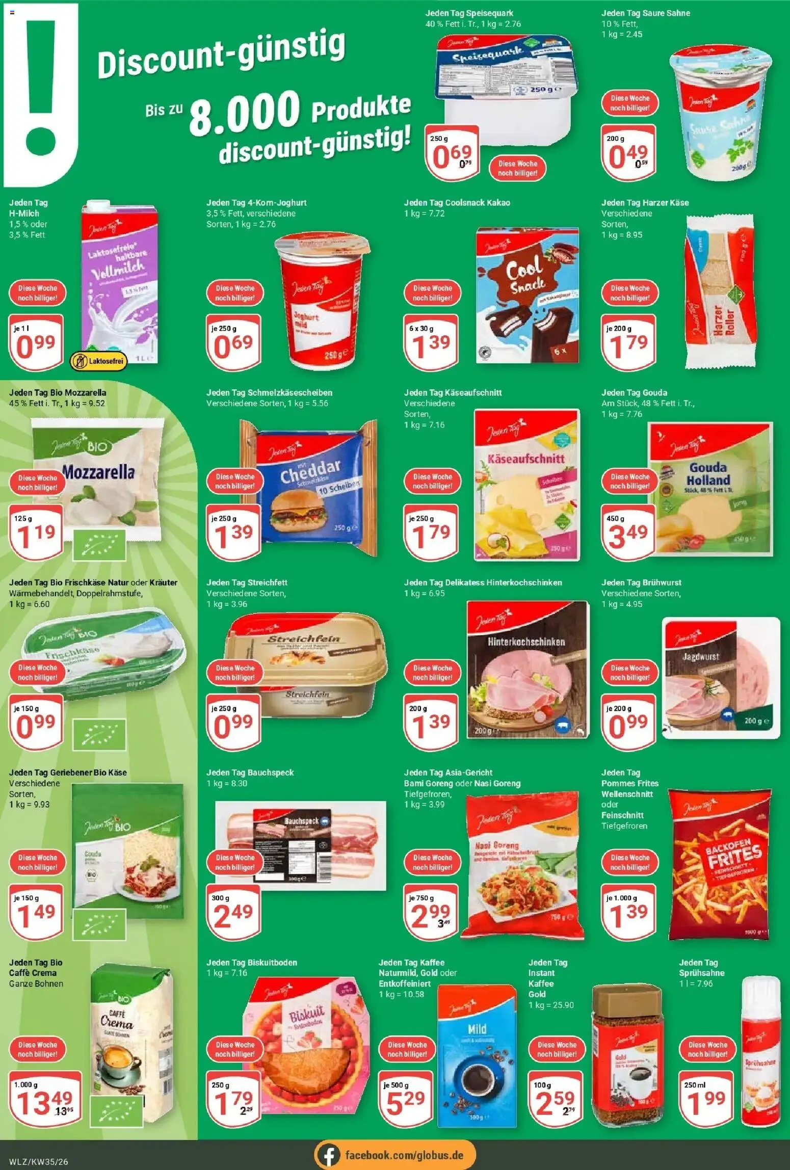 Globus Prospekt Weischlitz (ab 24.08.2026) » Angebote online | Seite: 4 | Produkte: Joghurt, Mozzarella, Gouda, Frischkase