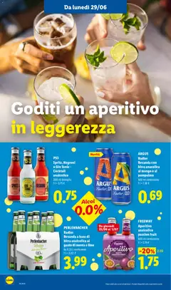 Anteprima del volantino ARGUS Radler Bevanda con birra anacolica al mango o al pompelmo, 500 ml confezione valido a partire dal 25/06/2026 | Pagina: 48