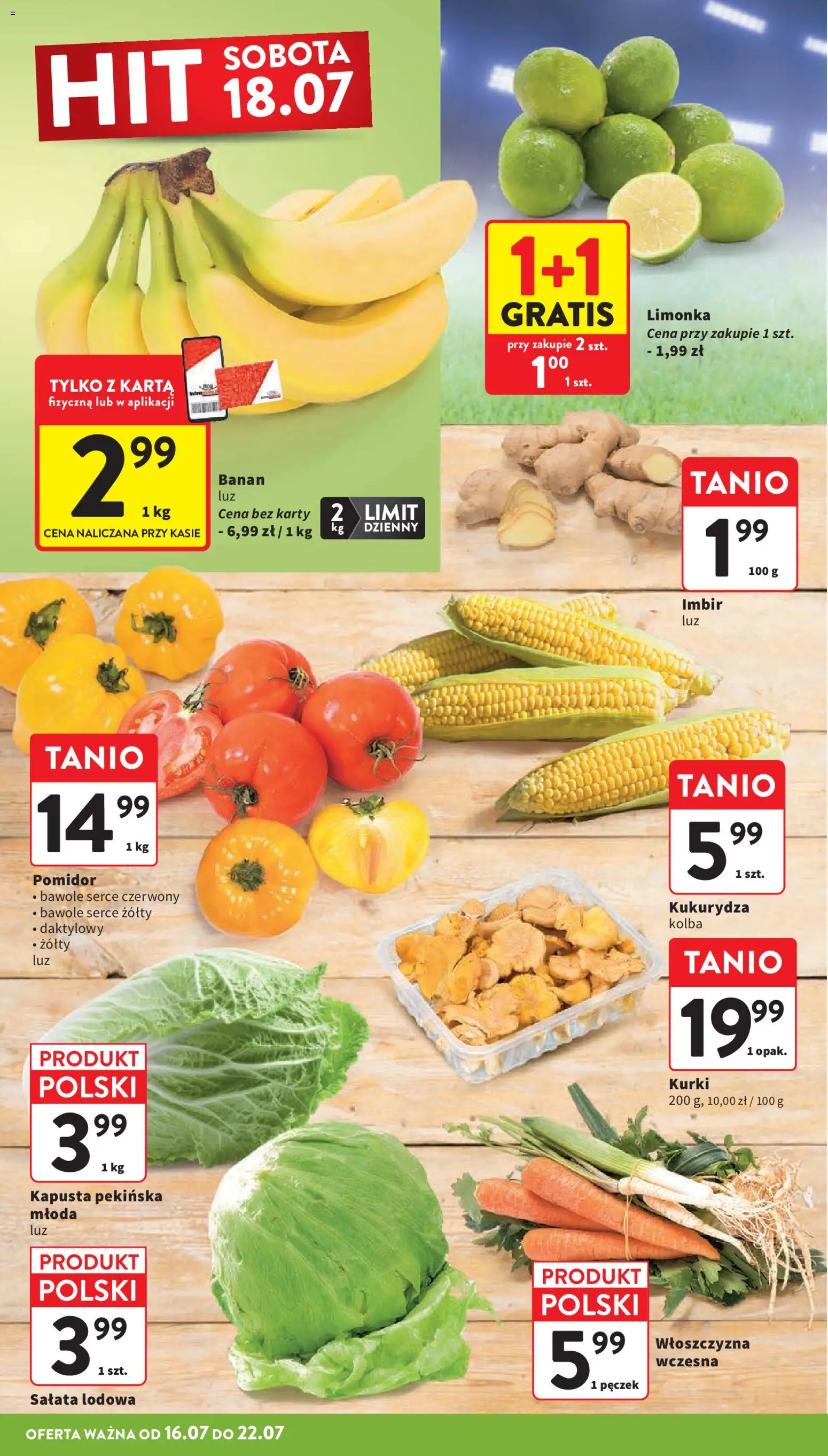 Intermarche gazetka od 16.07.2026 | Strona: 14 | Produkty: Karta, Kapusta pekińska, Imbir, Kukurydza