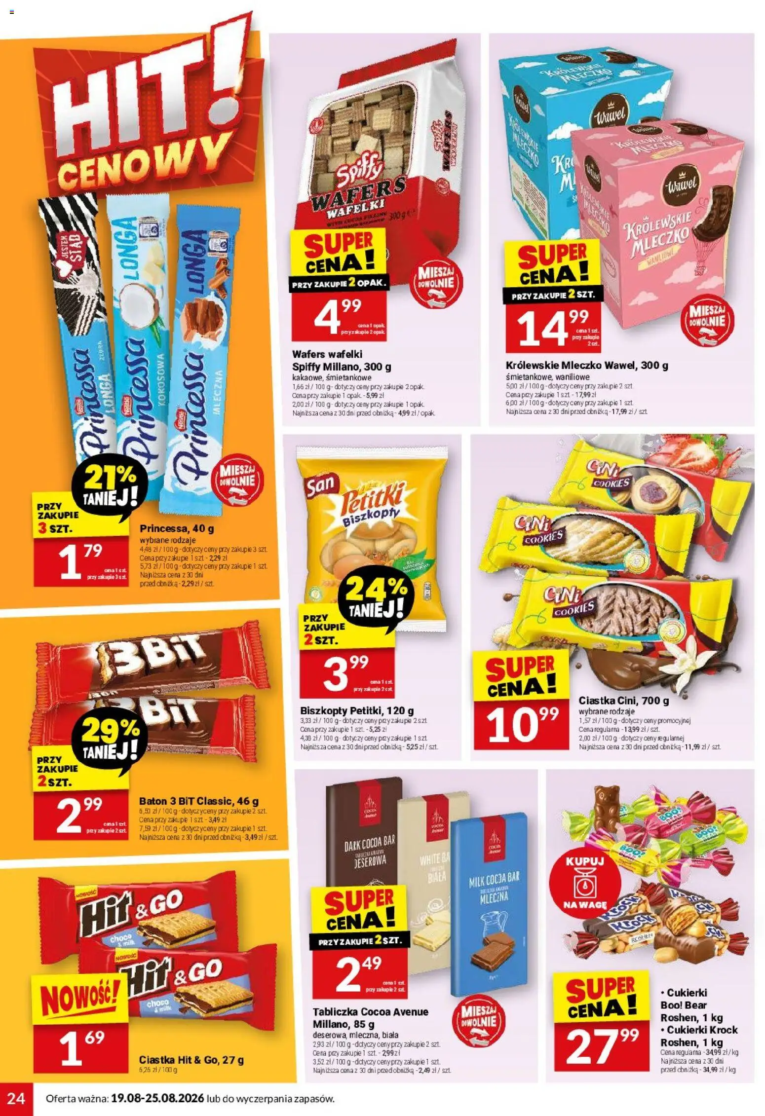 Twój Market gazetka od 19.08.2026 | Strona: 24 | Produkty: Królewskie Mleczko, Baton, Wafelki, Ciastka