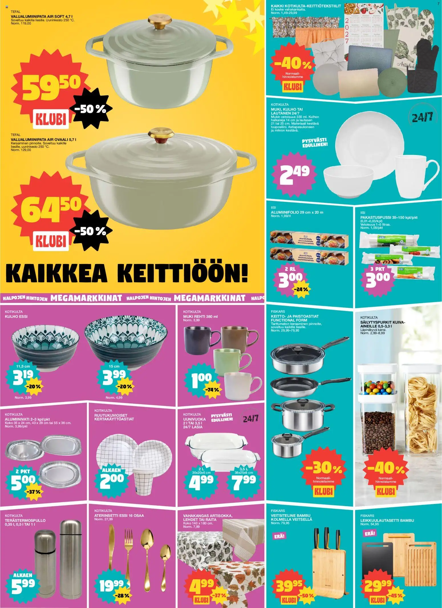 Tokmanni tarjoukset – voimassa 28/09/2026 alkaen | Sivu: 7 | Tuotteet: Uunivuoka, Muki, Keitto, Lautanen