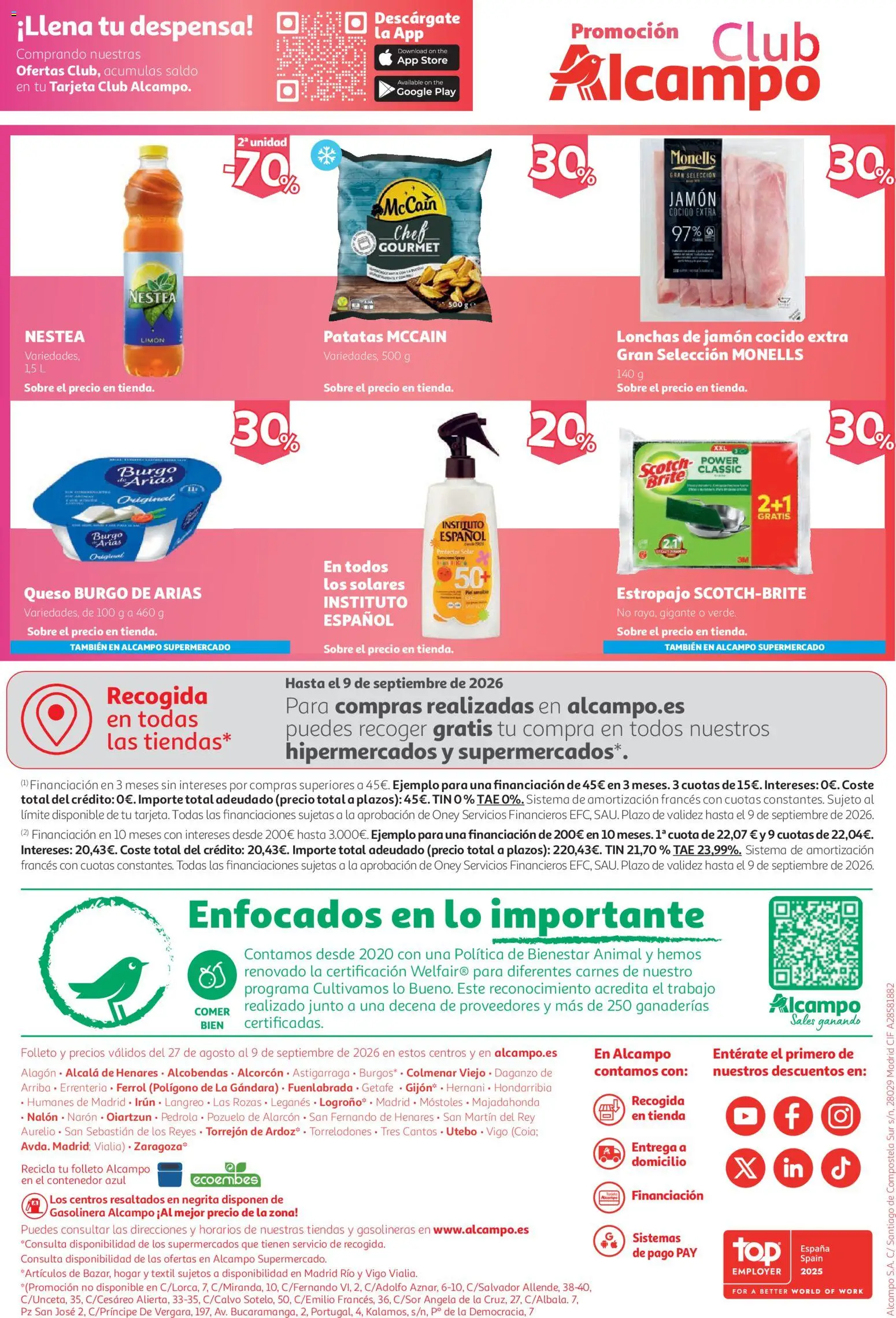 Alcampo HG Unico │ válido desde el 27/08/2026 | Página: 28 | Productos: Protector solar, Jamón, Limón, Patatas