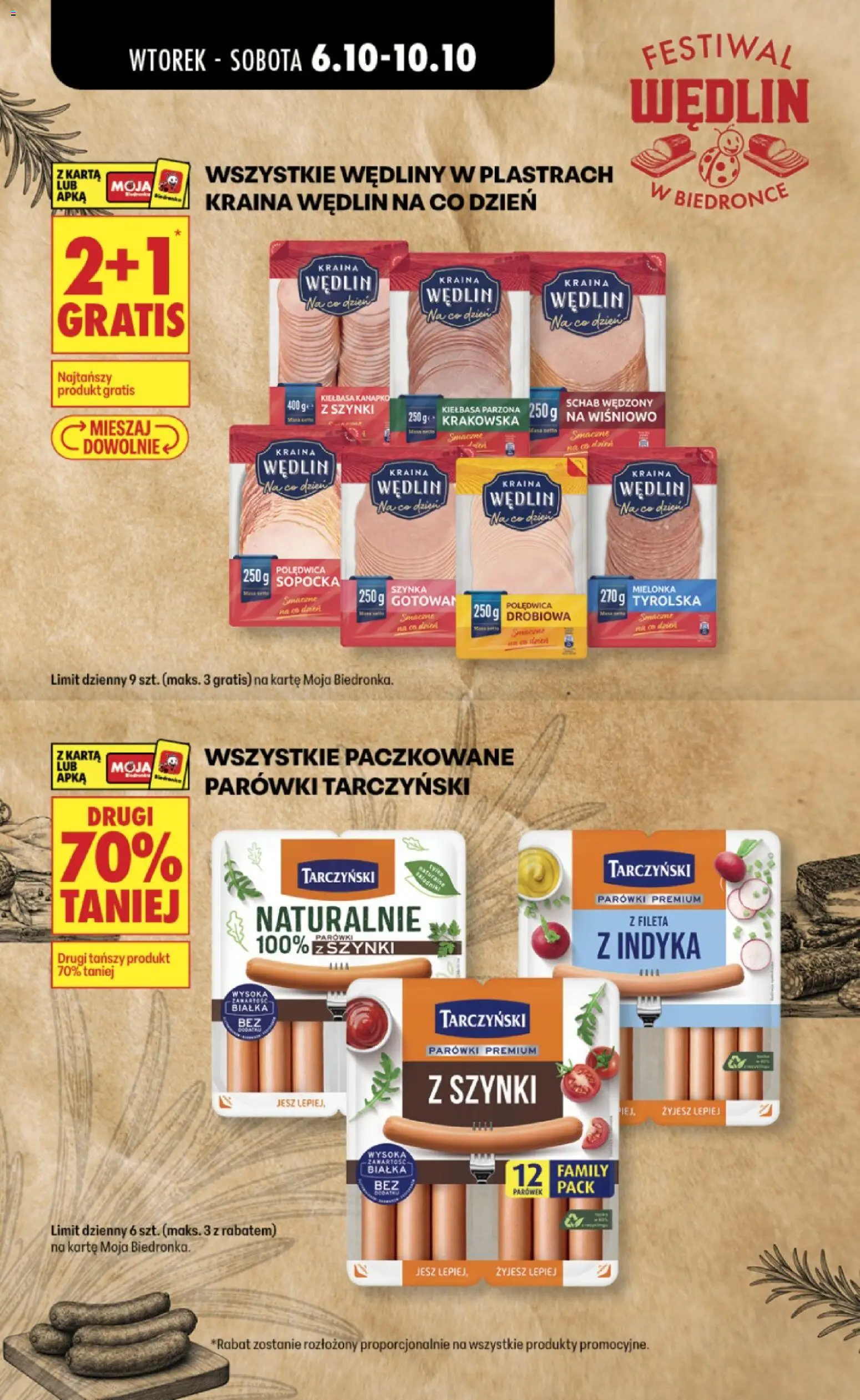 Biedronka gazetka - Festiwal wędlin od 06.10.2026 | Strona: 2 | Produkty: Karta, Schab, Parówki, Wędliny