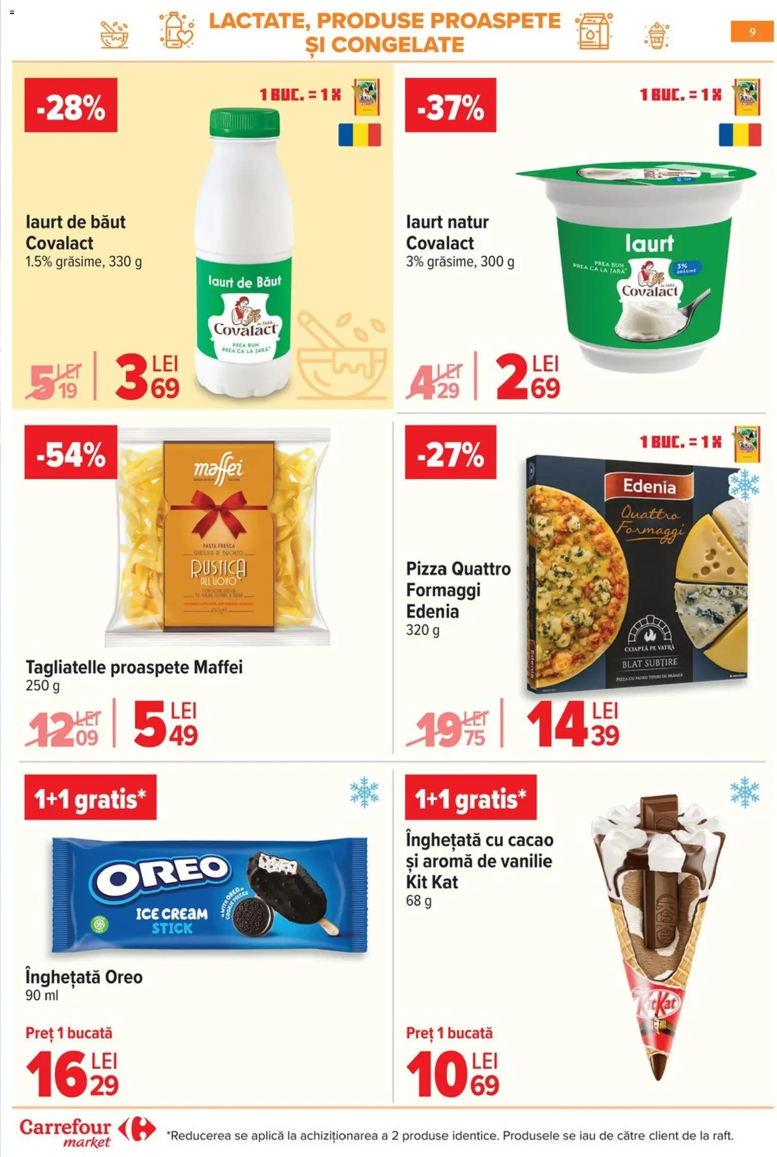 Noul catalog Carrefour – valabil de la 06.05.2026 | Pagină: 12 | Produse: Pizza, Cacao, Înghețată