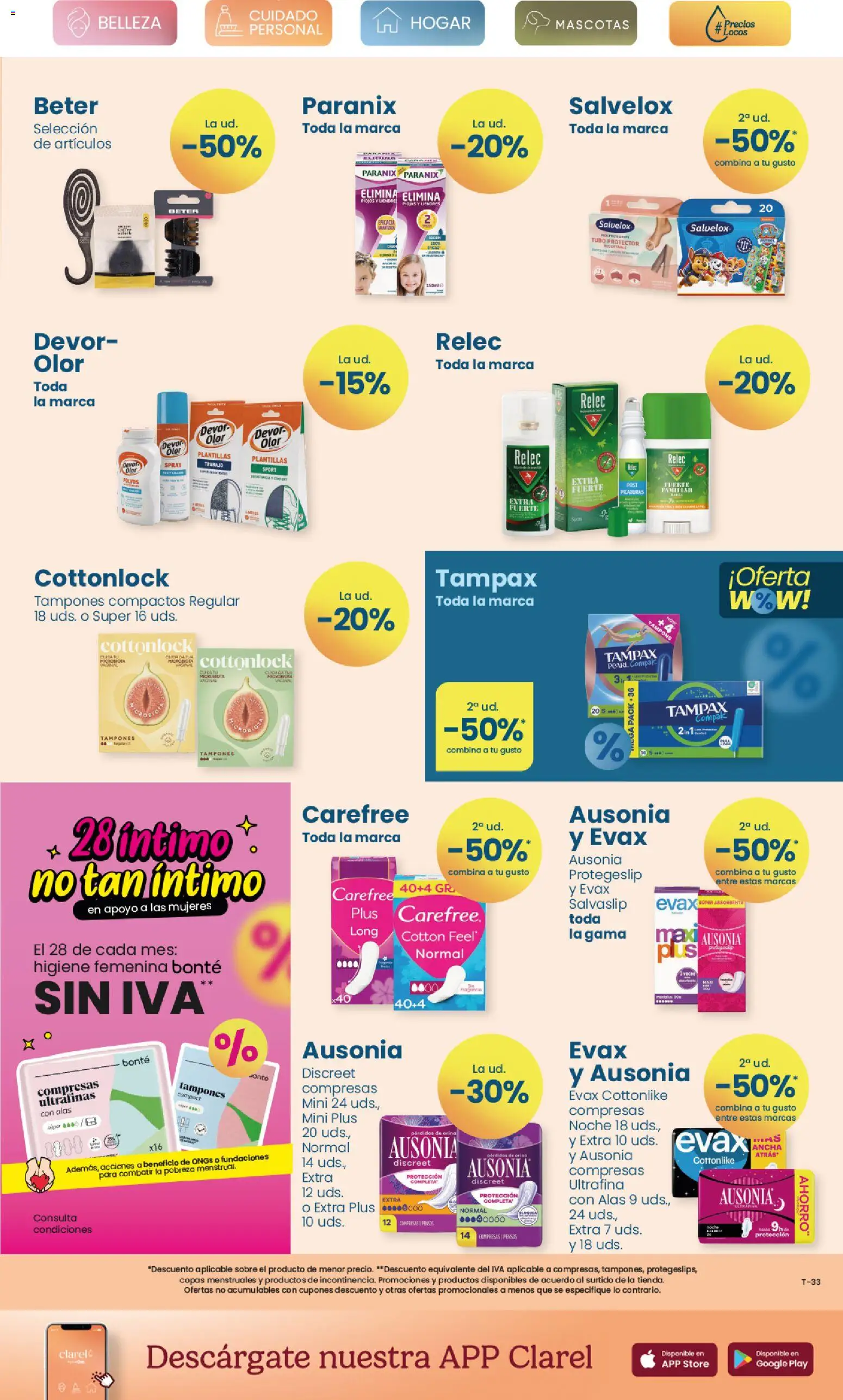 Clarel folleto │ válido desde el 26/08/2026 | Página: 9 | Productos: Tampones, Compresas