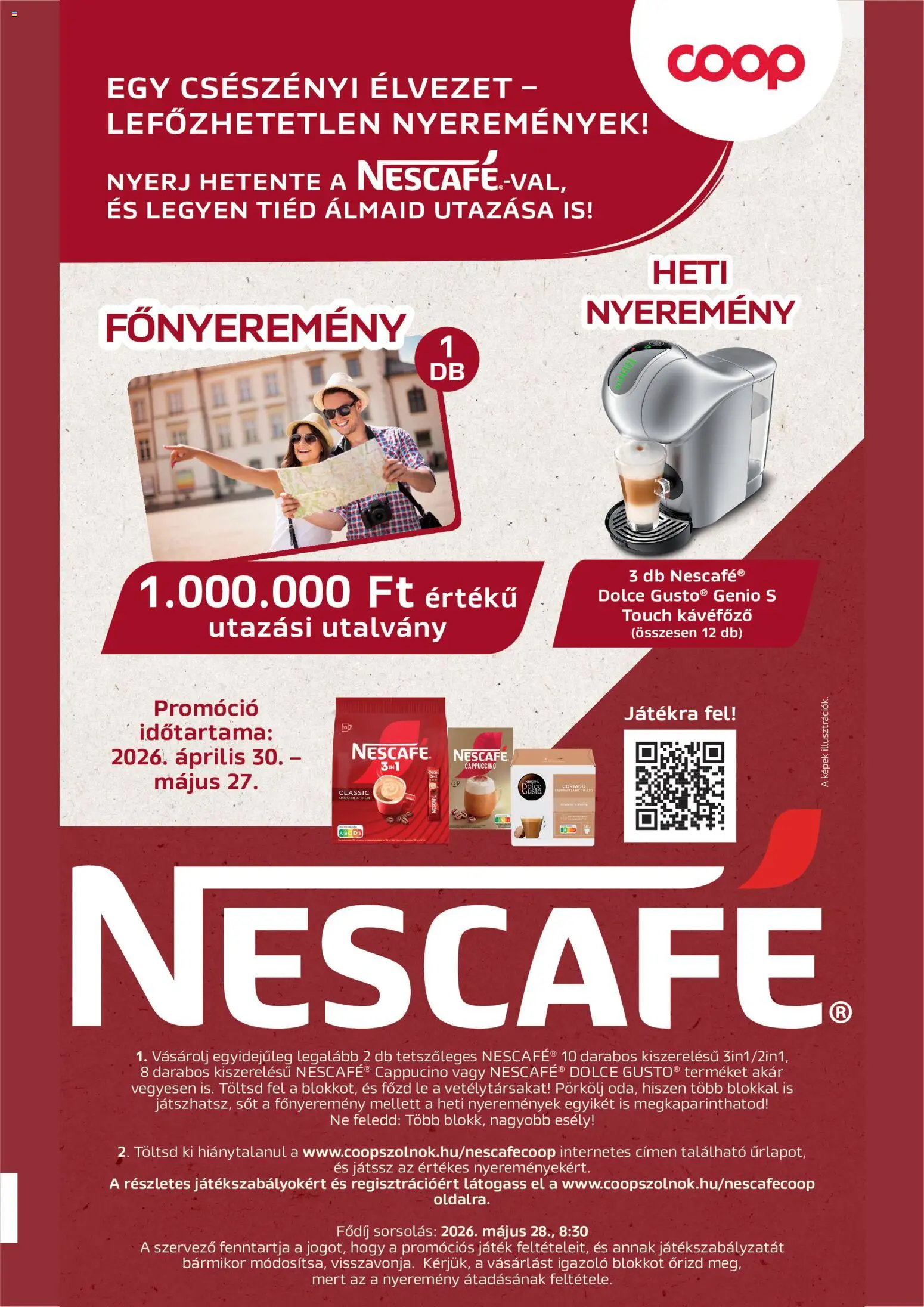 COOP Szolnok akciós ujság - amely érvényes a következő dátumtól: 21.05.2026 | Oldal: 3 | Termékek: Nescafé, Cappuccino, Játék, Kávéfőző