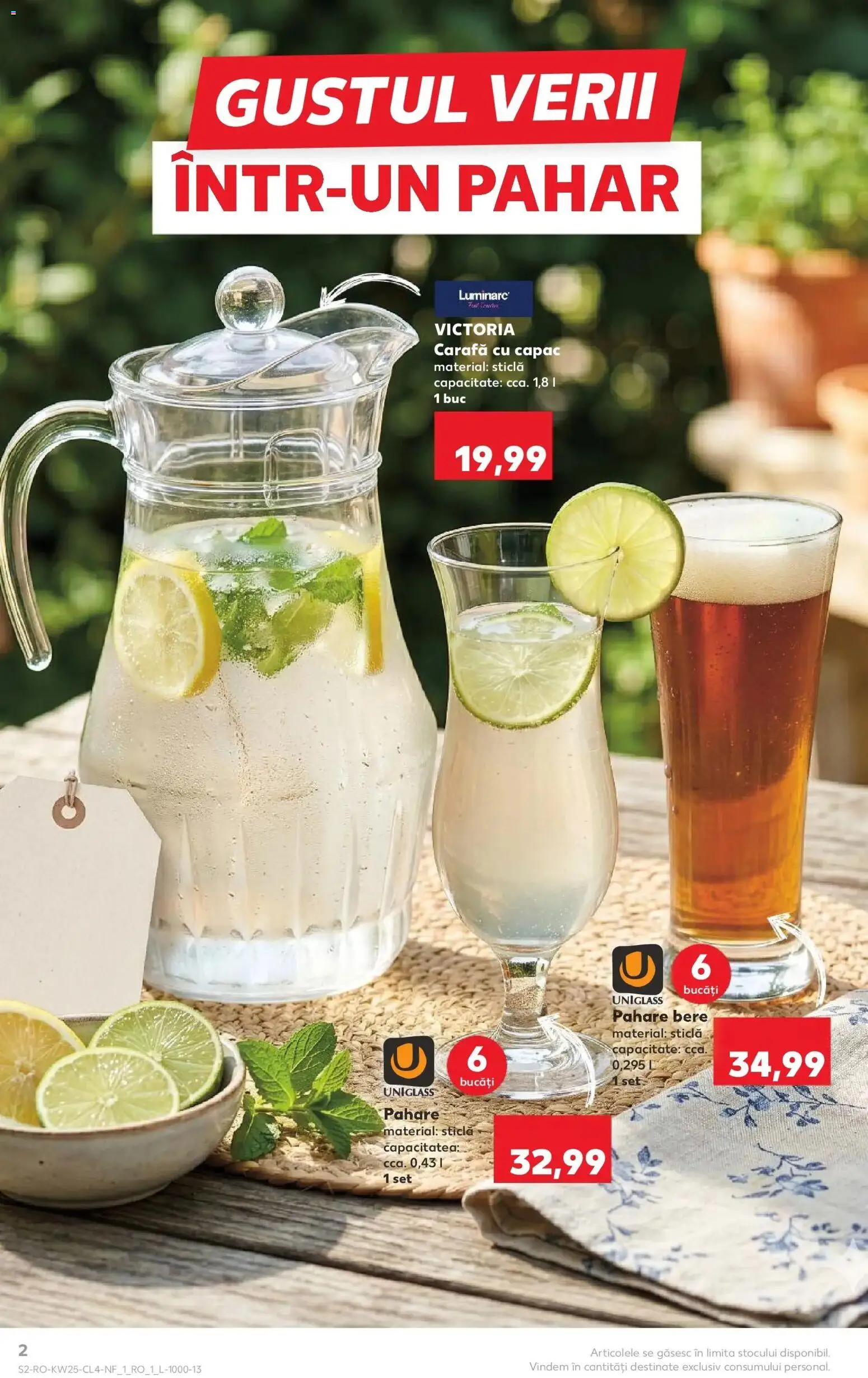 Noul catalog Kaufland – valabil de la 17.06.2026 | Pagină: 2 | Produse: Pahare, Carafă, Bere