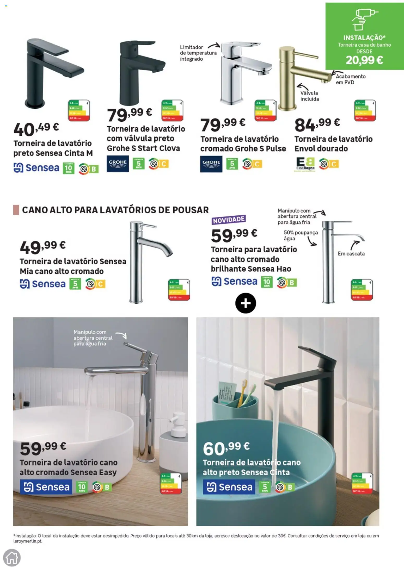 Leroy Merlin Catálogo Casas de Banho │ válido de 28.05.2026 | Página: 45 | Produtos: Torneira, Lavatório, Casa de banho, Banho