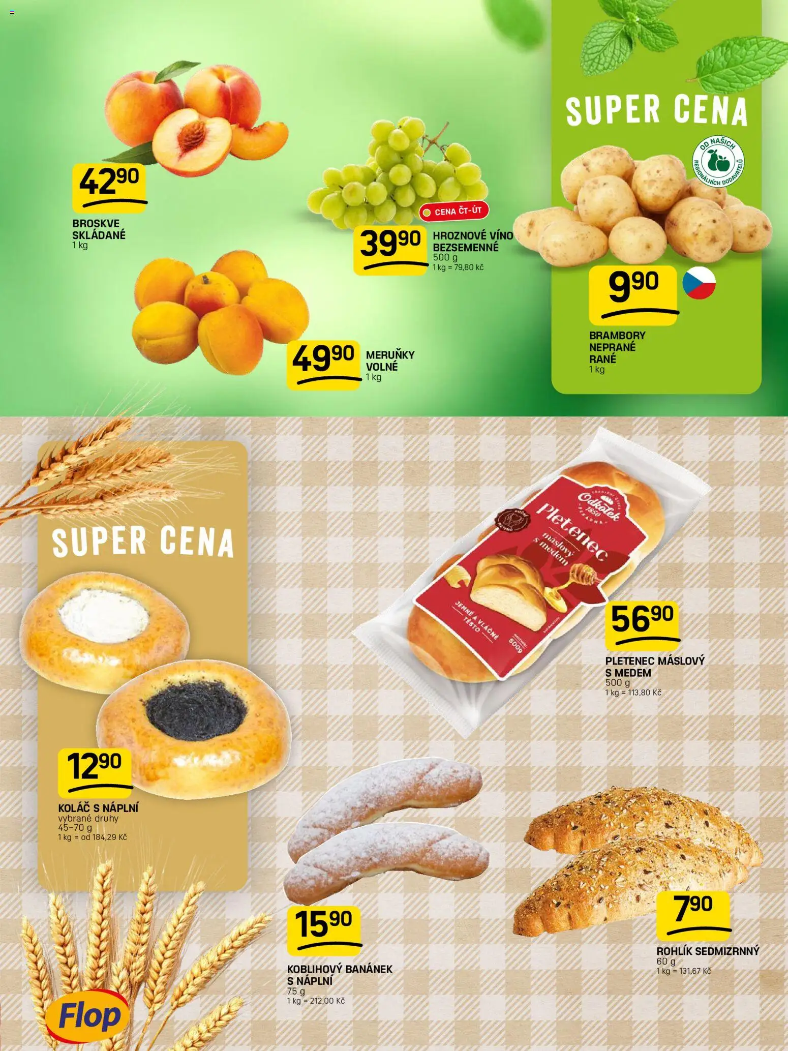 Flop leták od 05.08.2026 | Strana: 3 | Produkty: Víno, Hroznové víno, Brambory, Těsto