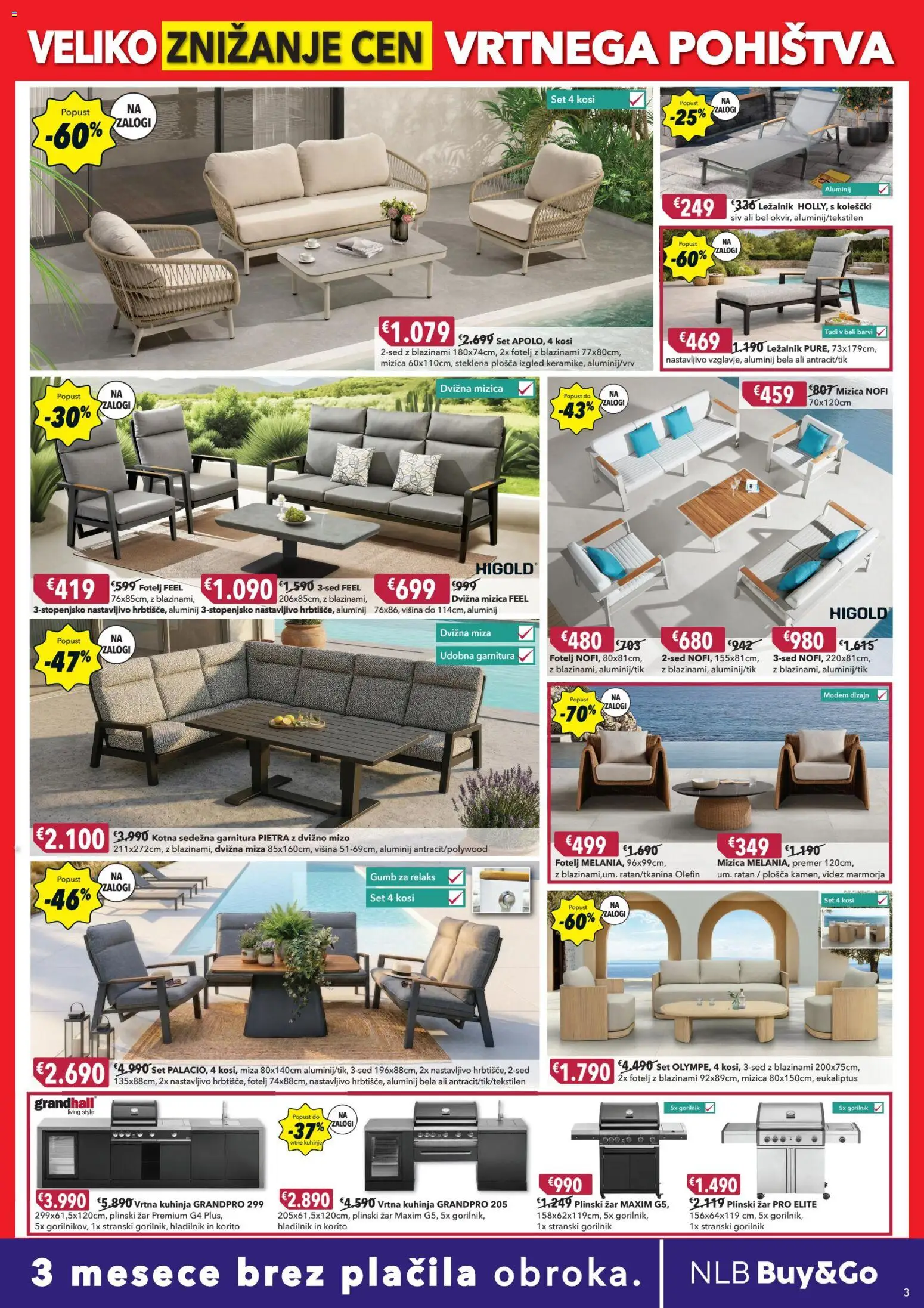 Novi Harvey Norman katalog ponudbe – veljaven od 05.08.2026 | Stran: 3 | Izdelki: Ležalnik, Plinski žar, Sedezna garnitura, Miza