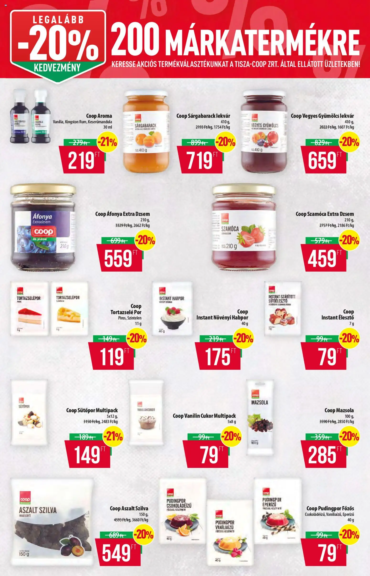 COOP akciós ujság - amely érvényes a következő dátumtól: 2026.10.08. | Oldal: 11 | Termékek: Sütőpor, Lekvár, Tortazsele, Cukor