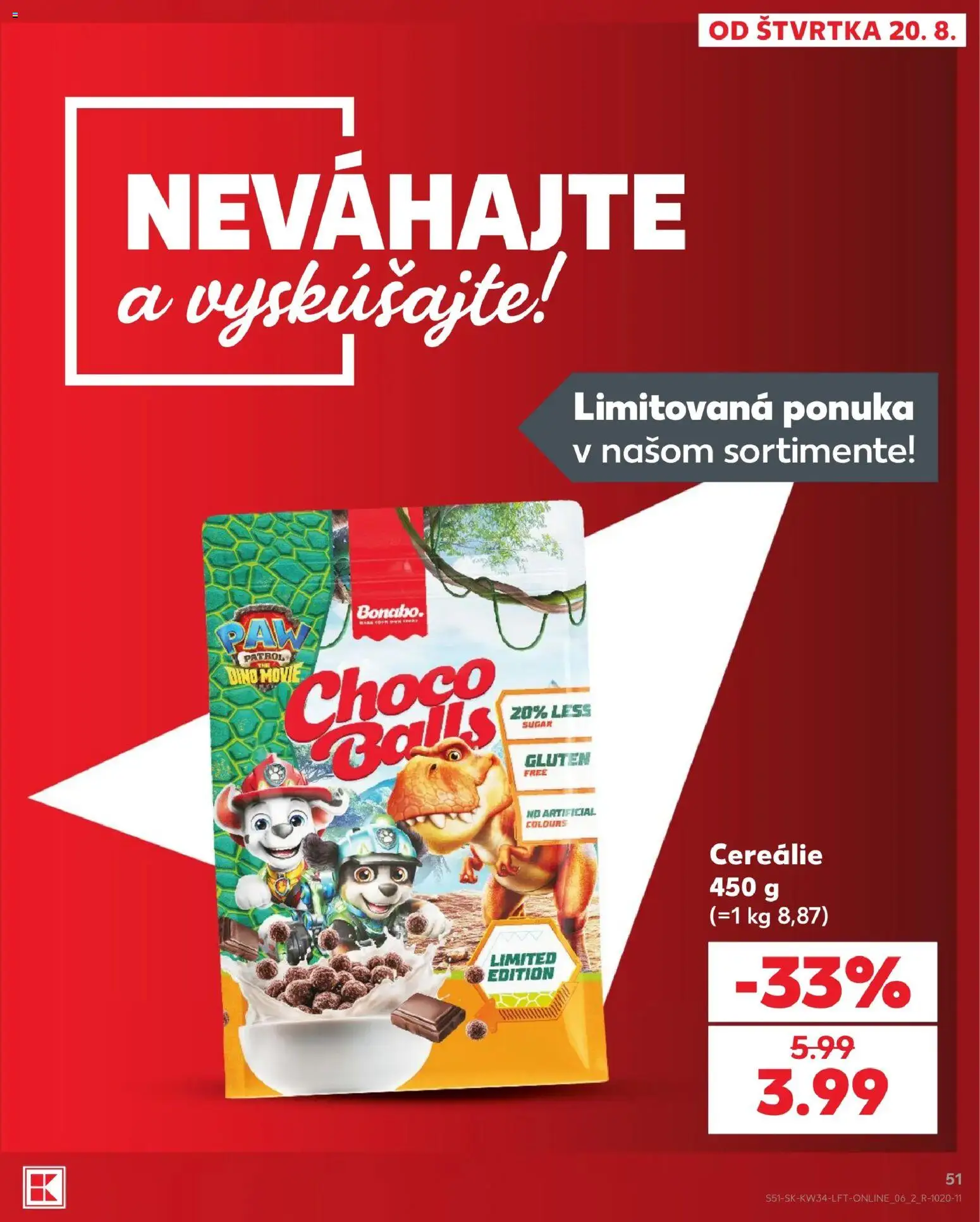 Kaufland SK akciós ujság - amely érvényes a következő dátumtól: 2026.08.20. | Oldal: 51