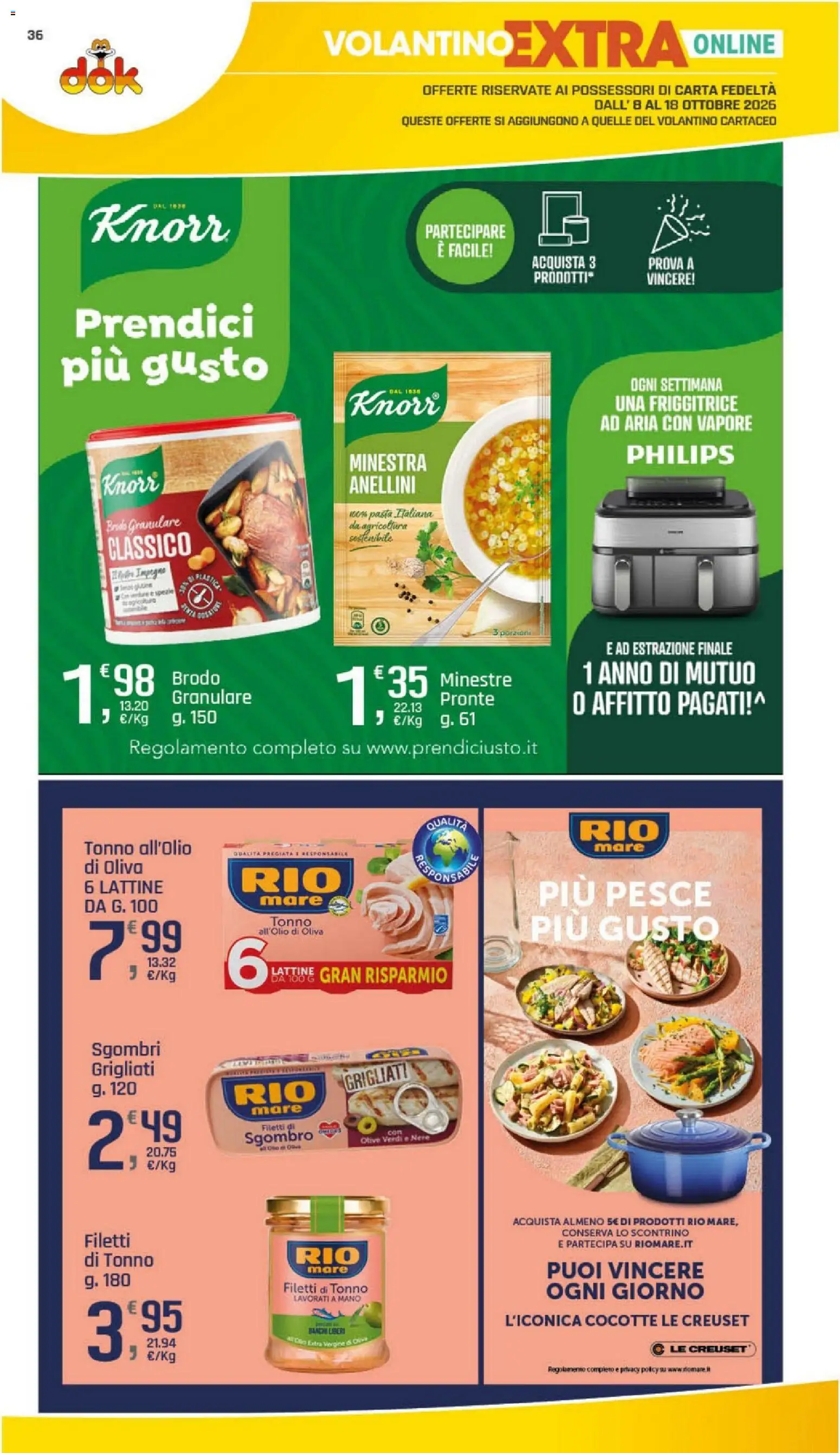 Volantino DOK del 06/10/2026 | Pagina: 36 | Prodotti: Pesce, Olio, Olive, Olio extra vergine