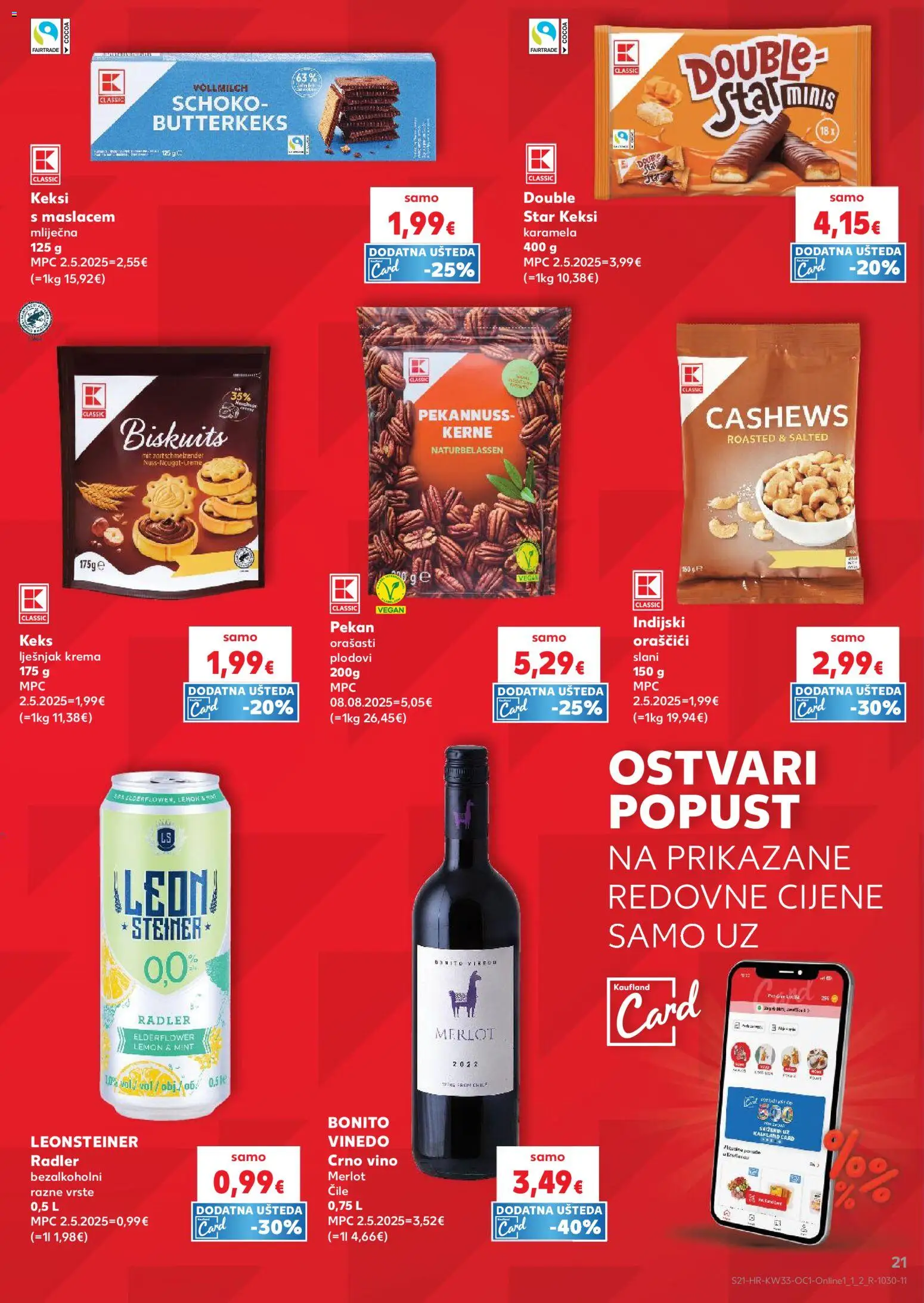Kaufland katalog | vrijedi od 12.08.2026 | Stranica: 21 | Proizvodi: Keksi, Vino, Keks, Lješnjak