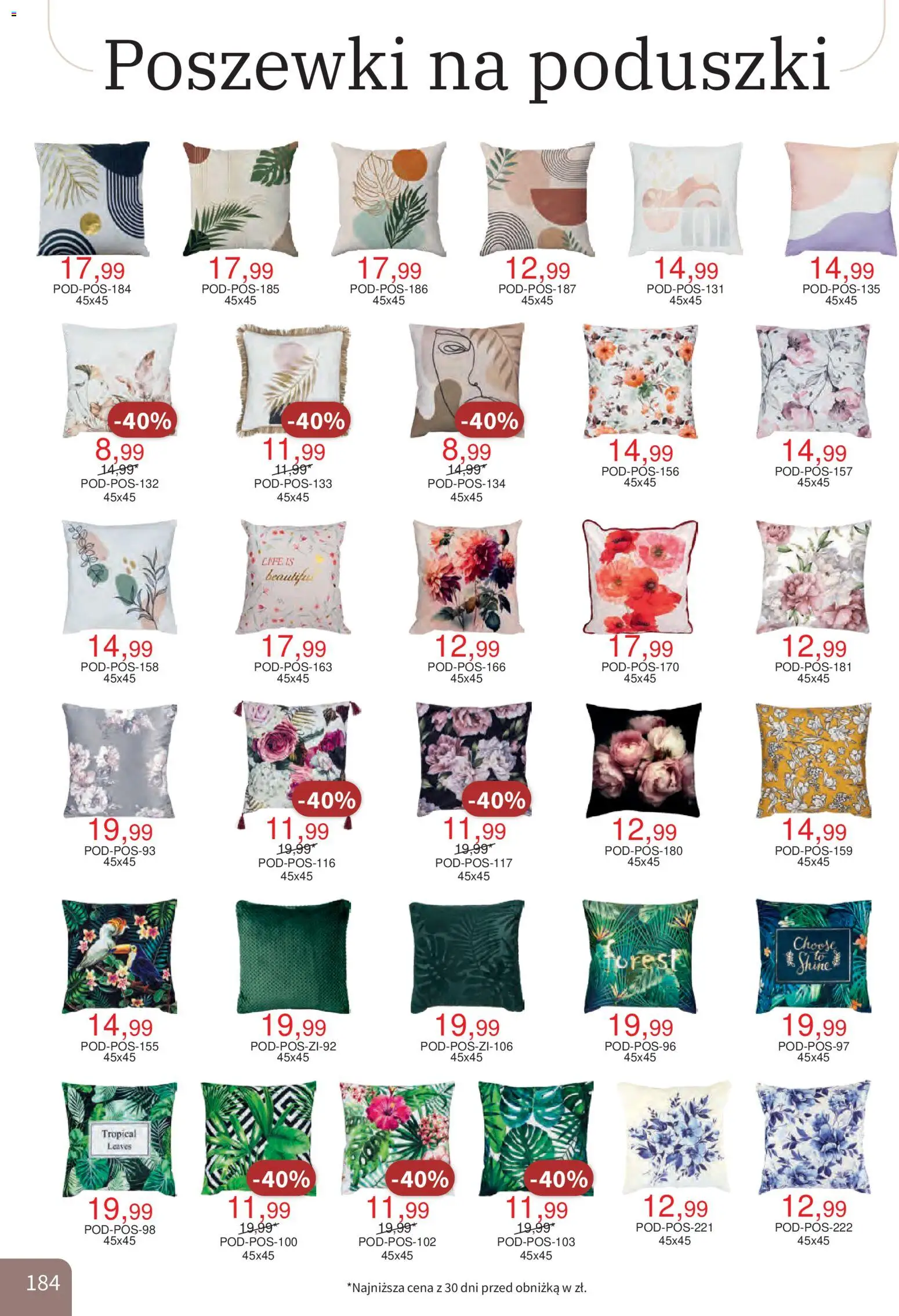 Bodzio Katalog od 01.10.2026 | Strona: 184 | Produkty: Poszewki na poduszki