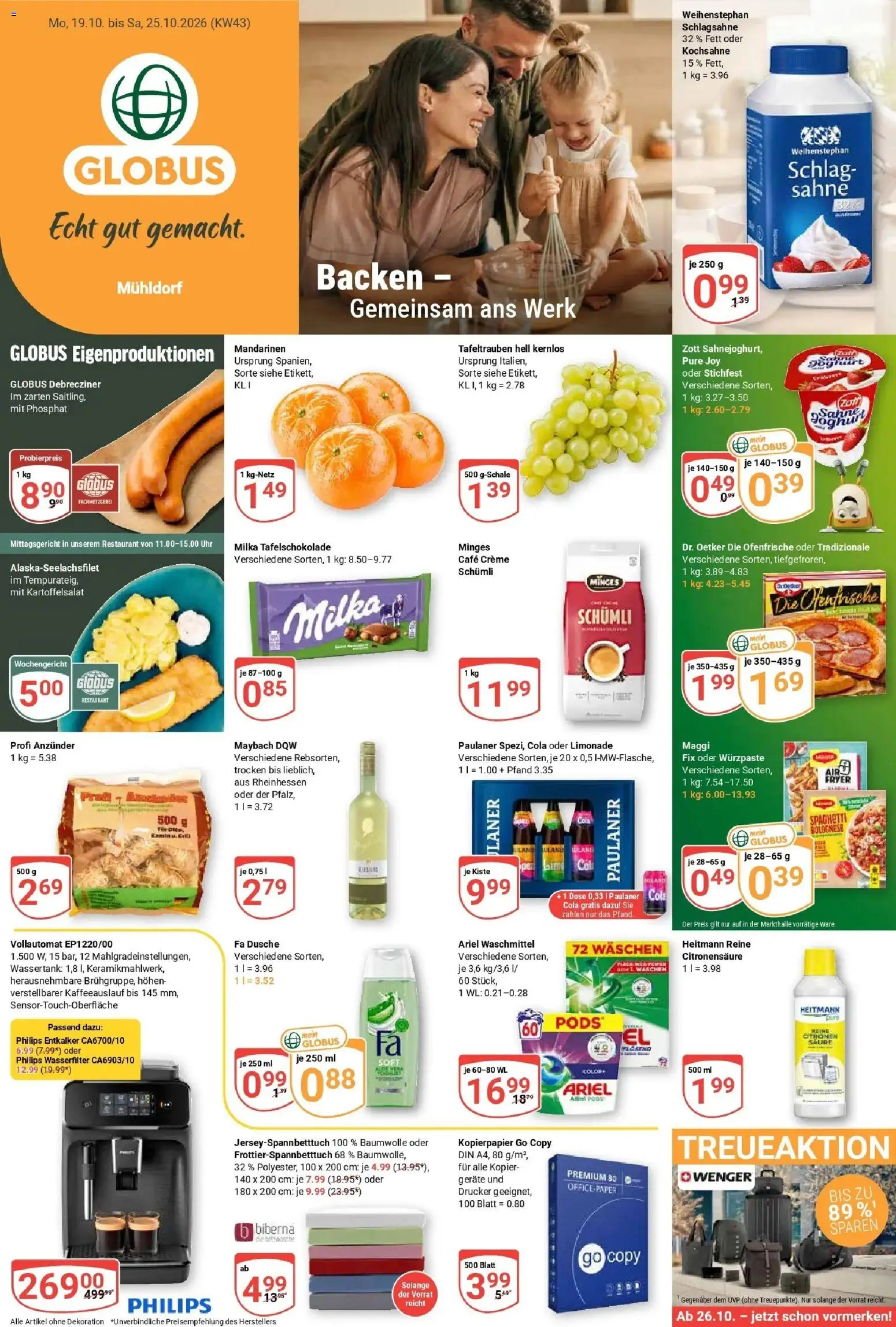 Globus Prospekt Mühldorf (ab 19.10.2026) » Angebote online | Seite: 1 | Produkte: Maggi, Mandarinen, Milka, Uhr