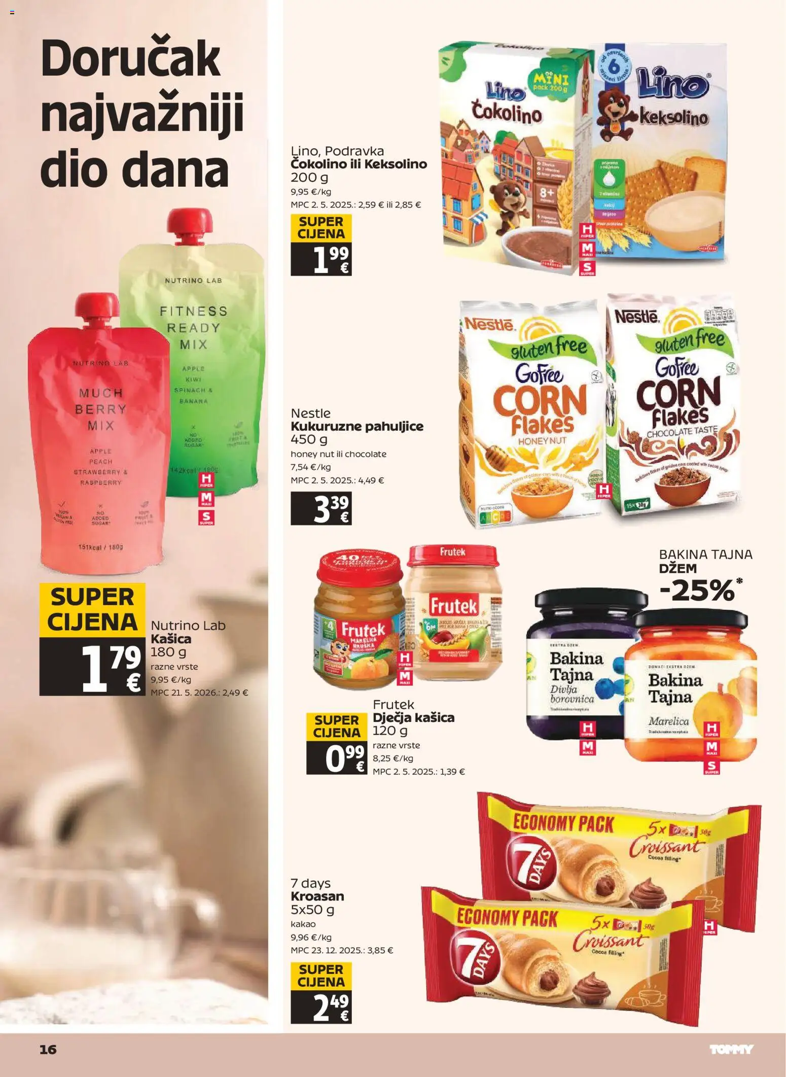 Tommy katalog | vrijedi od 11.06.2026 | Stranica: 16 | Proizvodi: Keksolino, Podravka, Džem, Kakao