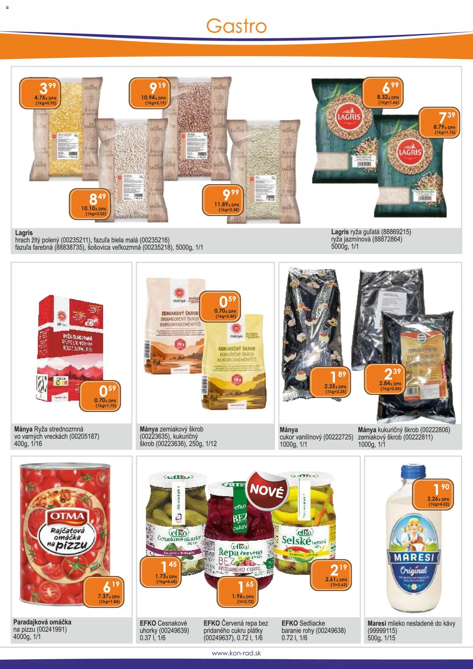 Nové KON - RAD akcie – leták je platný od 01.09.2026 | Strana: 35 | Produkty: Ryža, Fazuľa, Hrach, Omáčka