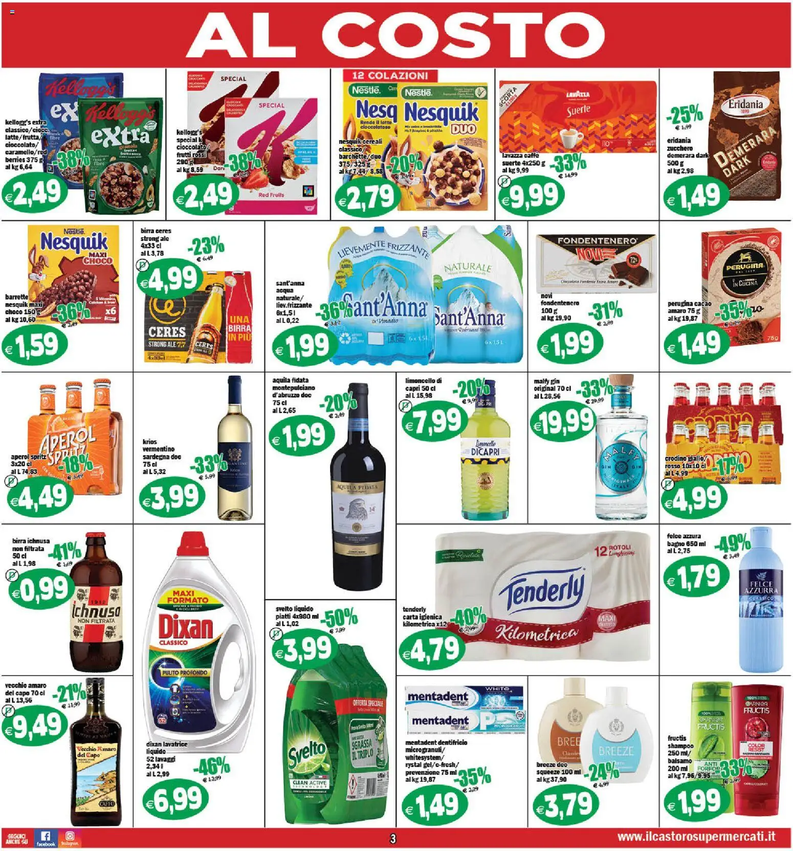 Volantino Il Castoro del 10.06.2026 | Pagina: 3 | Prodotti: Shampoo, Balsamo, Carta igienica, Caffè