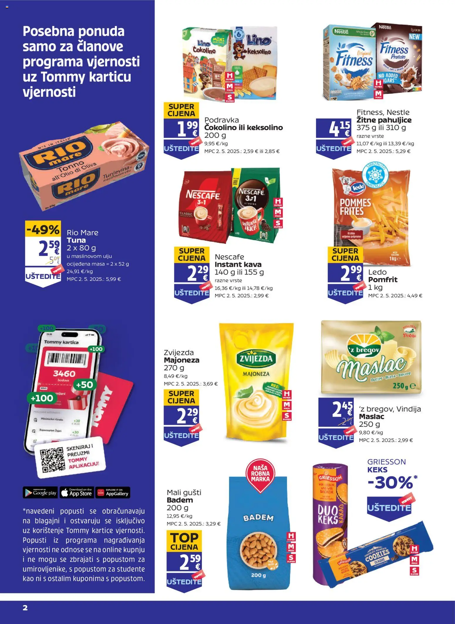 Tommy katalog | vrijedi od 15.10.2026 | Stranica: 1 | Proizvodi: Ledo, Pomfrit, Keks, Kakao