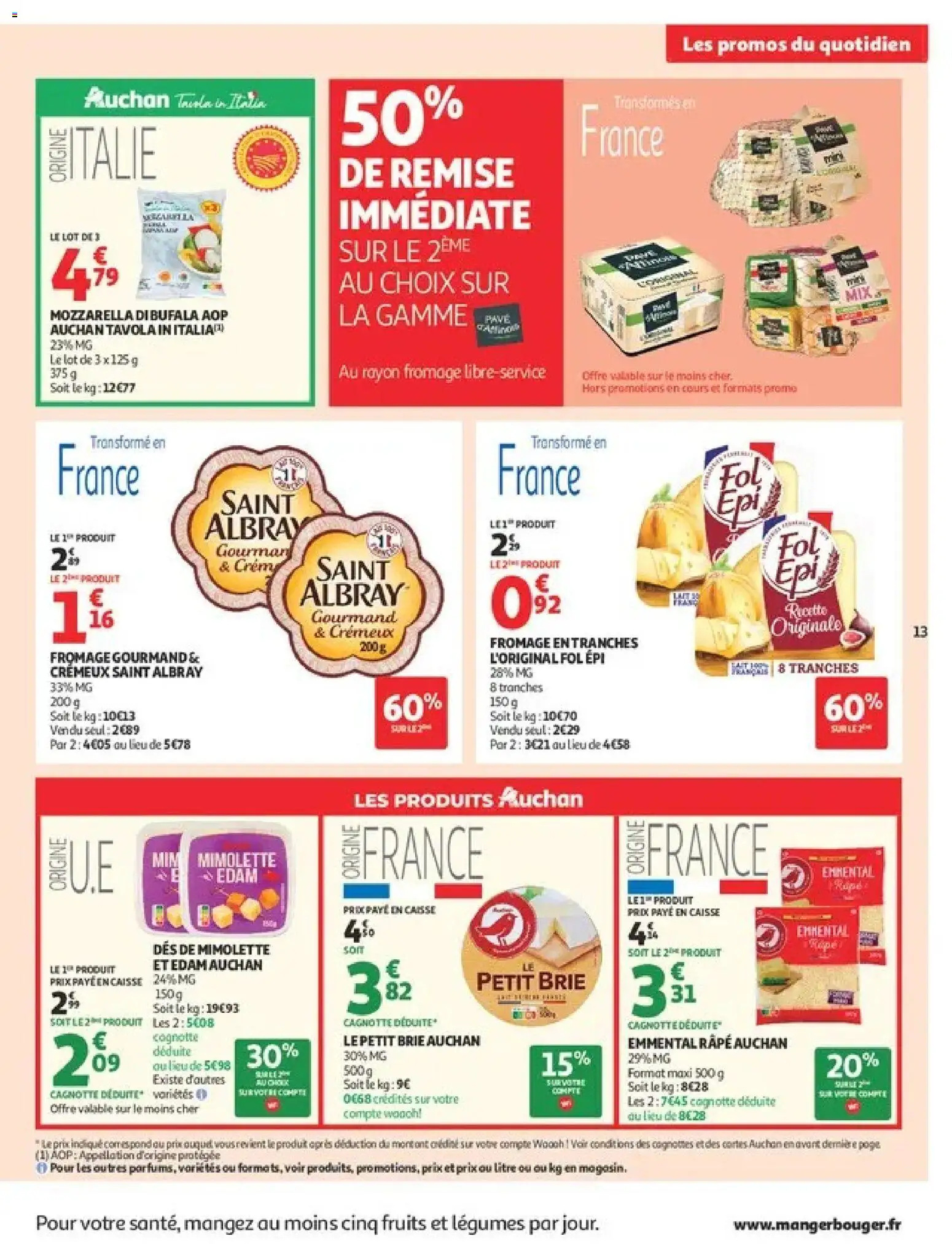 {H1} | Page: 13 | Produits: Emmental, Mozzarella, Fromage, Brie