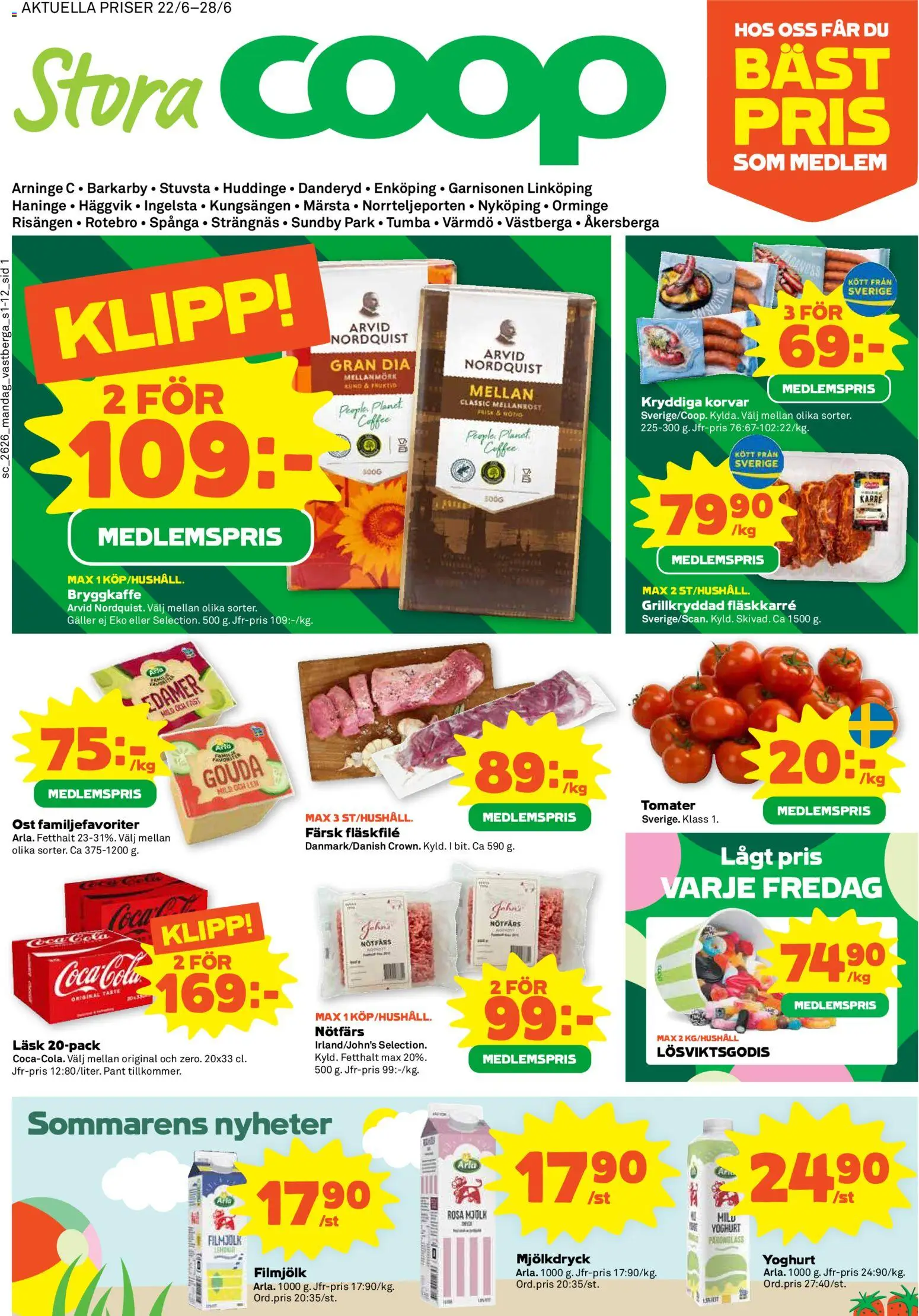 Coop Forum reklamblad aktuell från 22/06/2026 | Sida: 1