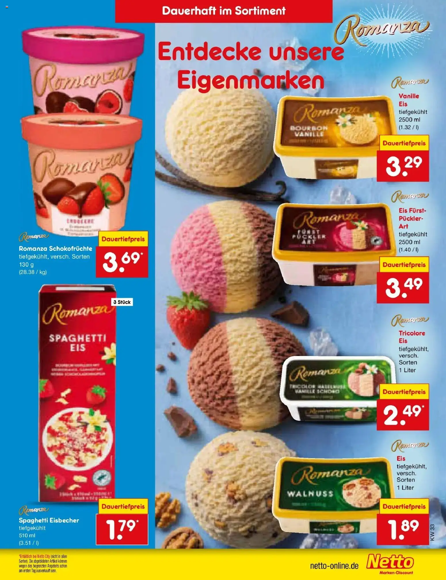 Netto Marken-Discount Prospekt Pirna (ab 10.08.2026) » Angebote | Seite: 13 | Produkte: Spaghetti, Vanille, Eis