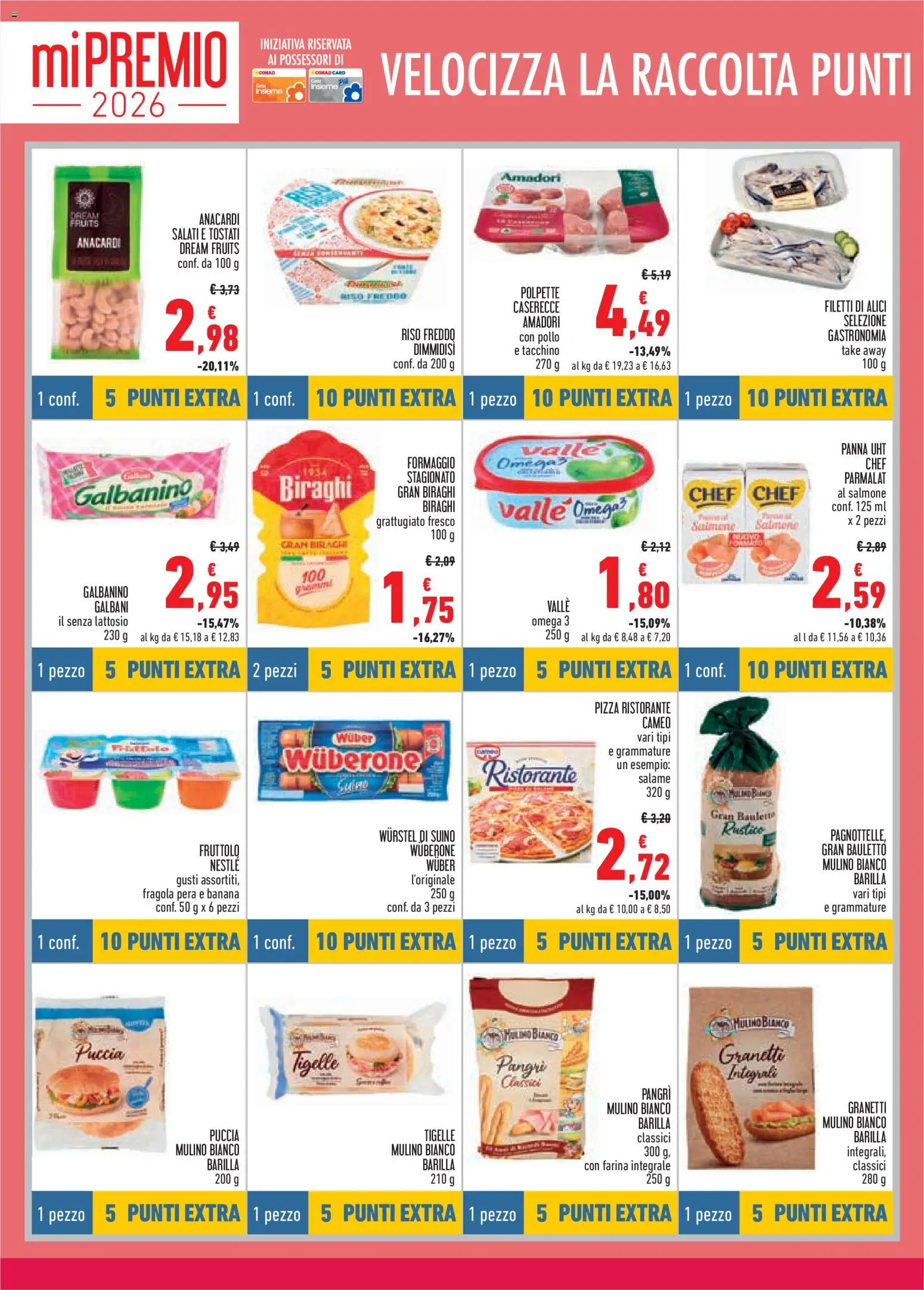 Volantino Conad del 12/08/2026 | Pagina: 4 | Prodotti: Yogurt, Panna, Anacardi, Polpette