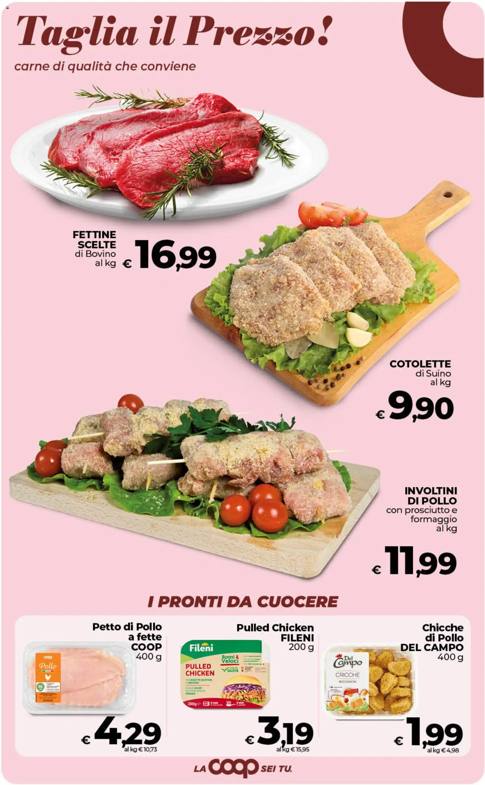 Volantino COOP del 09.06.2026 | Pagina: 10 | Prodotti: Bovino, Petto di Pollo, Suino, Formaggio