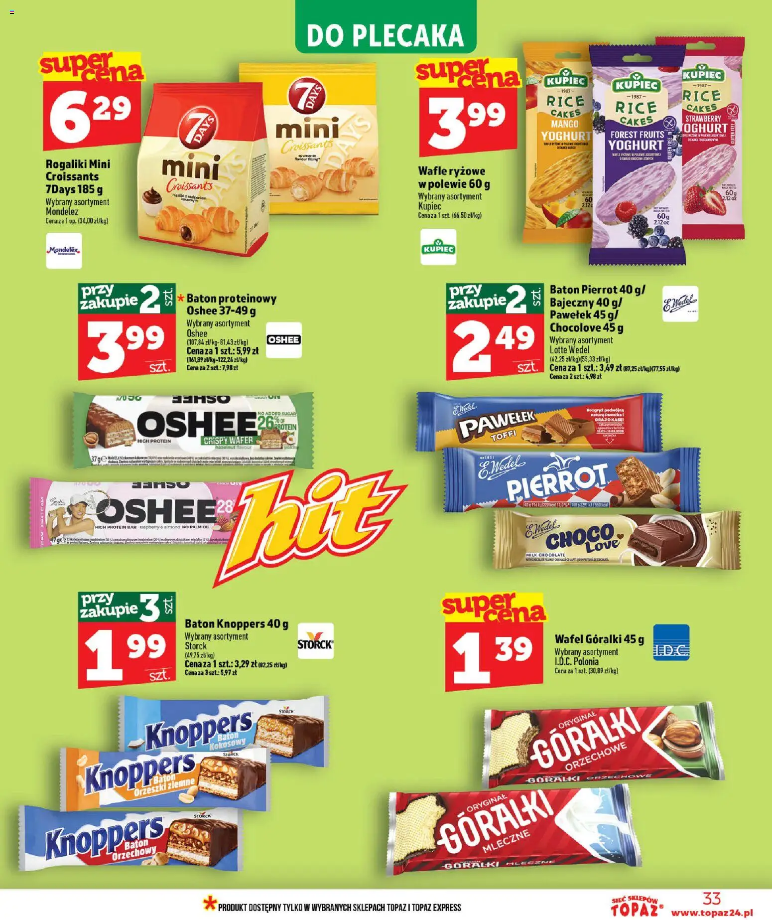 Topaz gazetka - MAZ od 25.06.2026 | Strona: 33 | Produkty: Knoppers, Wafle ryżowe, Baton, Orzeszki ziemne