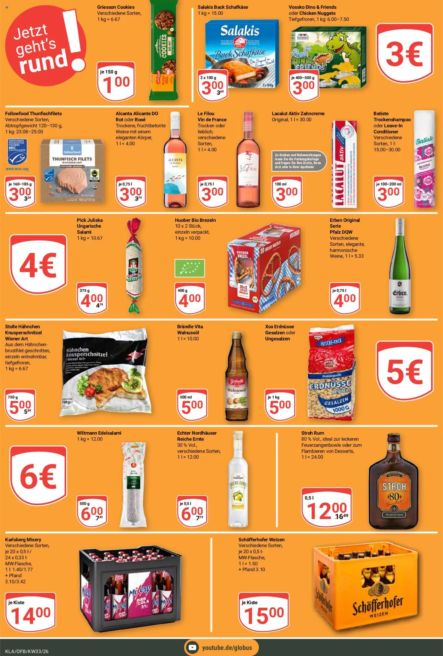 Globus Prospekt Kaiserslautern – gültig ab 10.08.2026 | Seite: 20 | Produkte: Hahnchen, Erdnüsse, Mixery, Blush