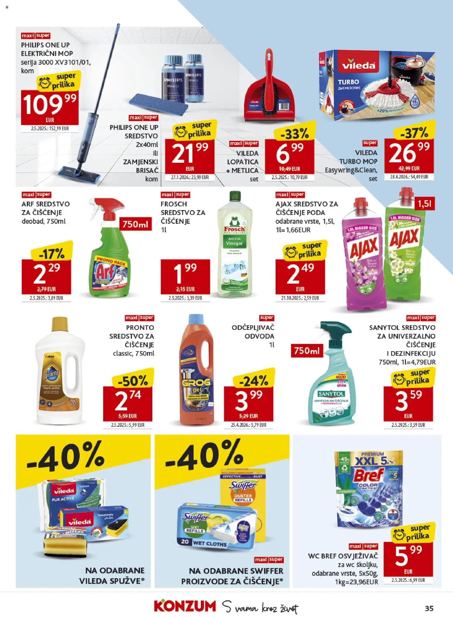 Konzum katalog | vrijedi od 27.05.2026 | Stranica: 35 | Proizvodi: Mop, Ajax, Arf, Vileda