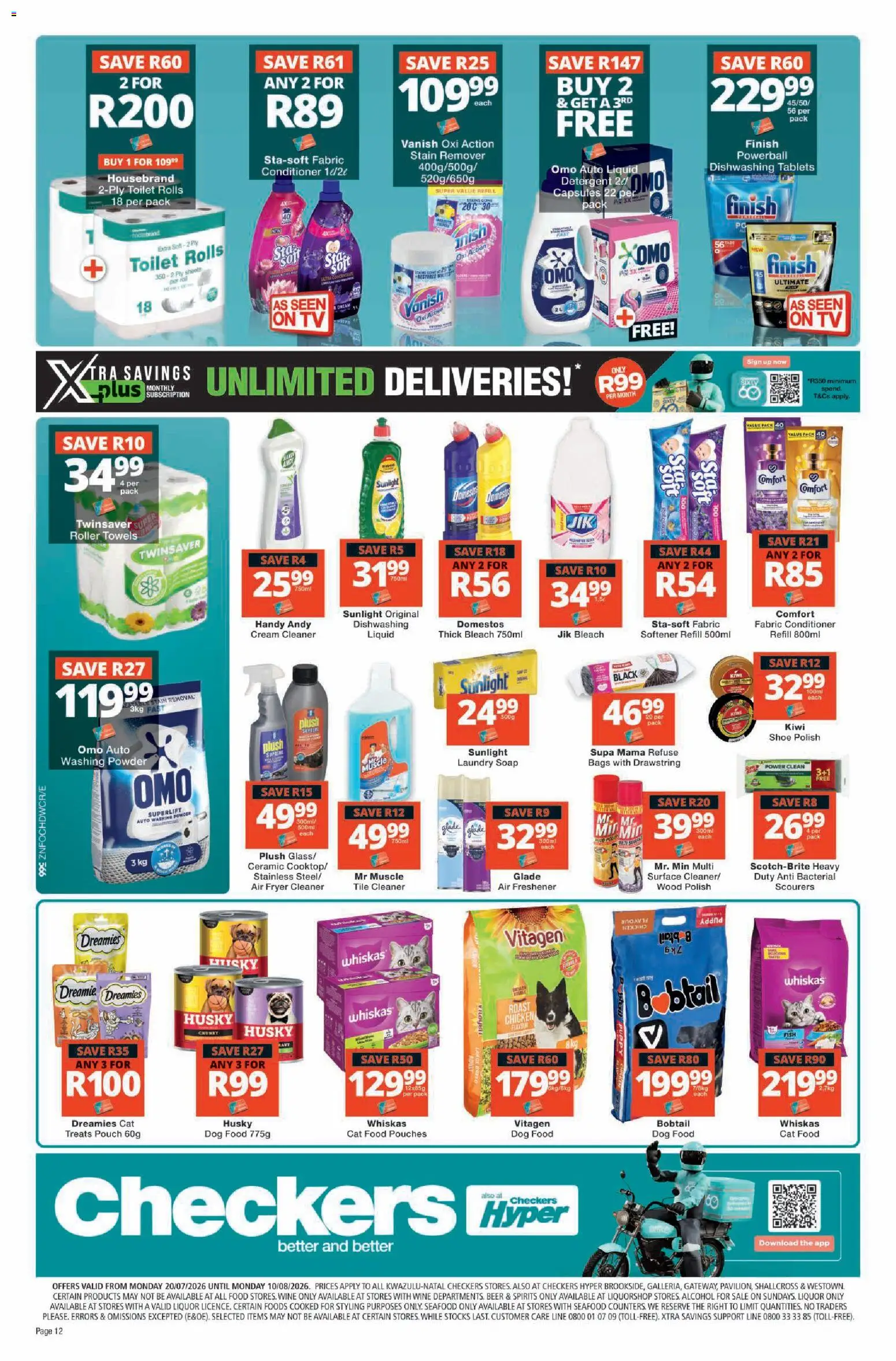 New Checkers catalogue – valid from 20/07/2026 | Page: 12 | Products: Fryer, Powder, Conditioner, Washing powder