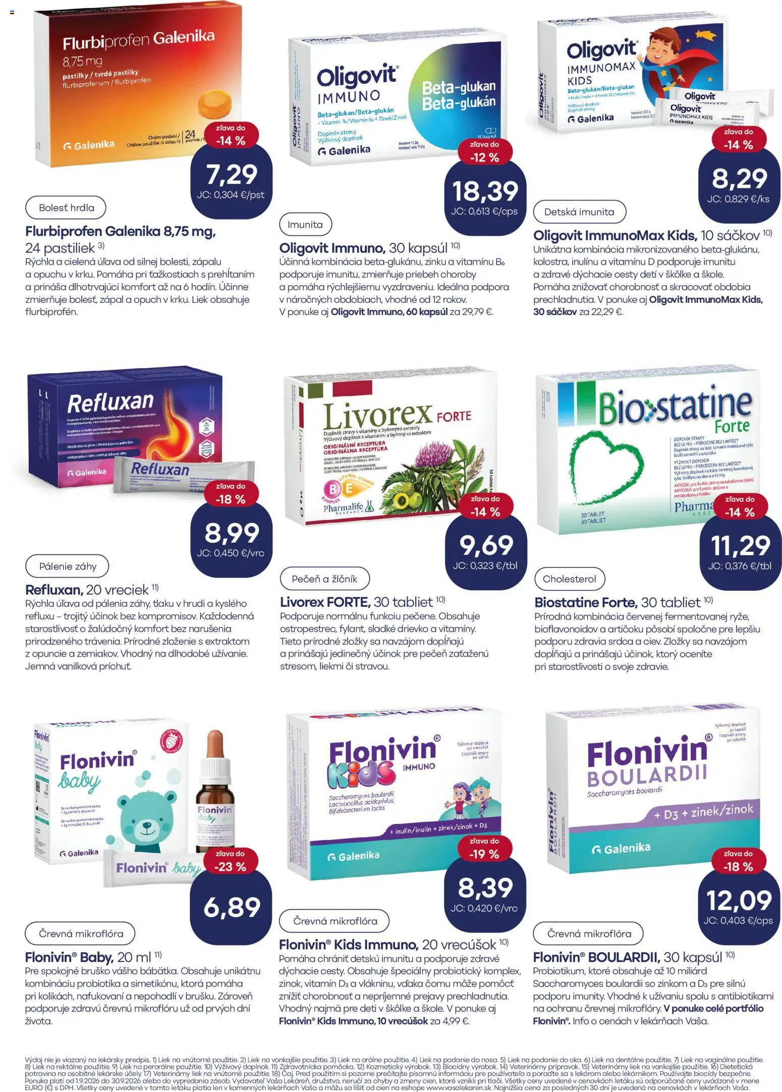 Nové Vaša lekáreň akcie – leták je platný od 01.09.2026 | Strana: 12 | Produkty: Tablet, Pečeň