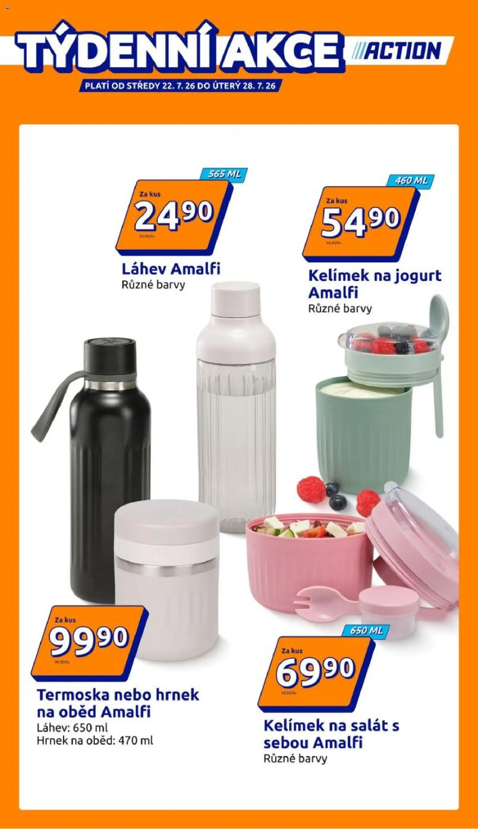 Action leták od 22.07.2026 | Strana: 1 | Produkty: Jogurt, Hrnek, Salát, Barvy