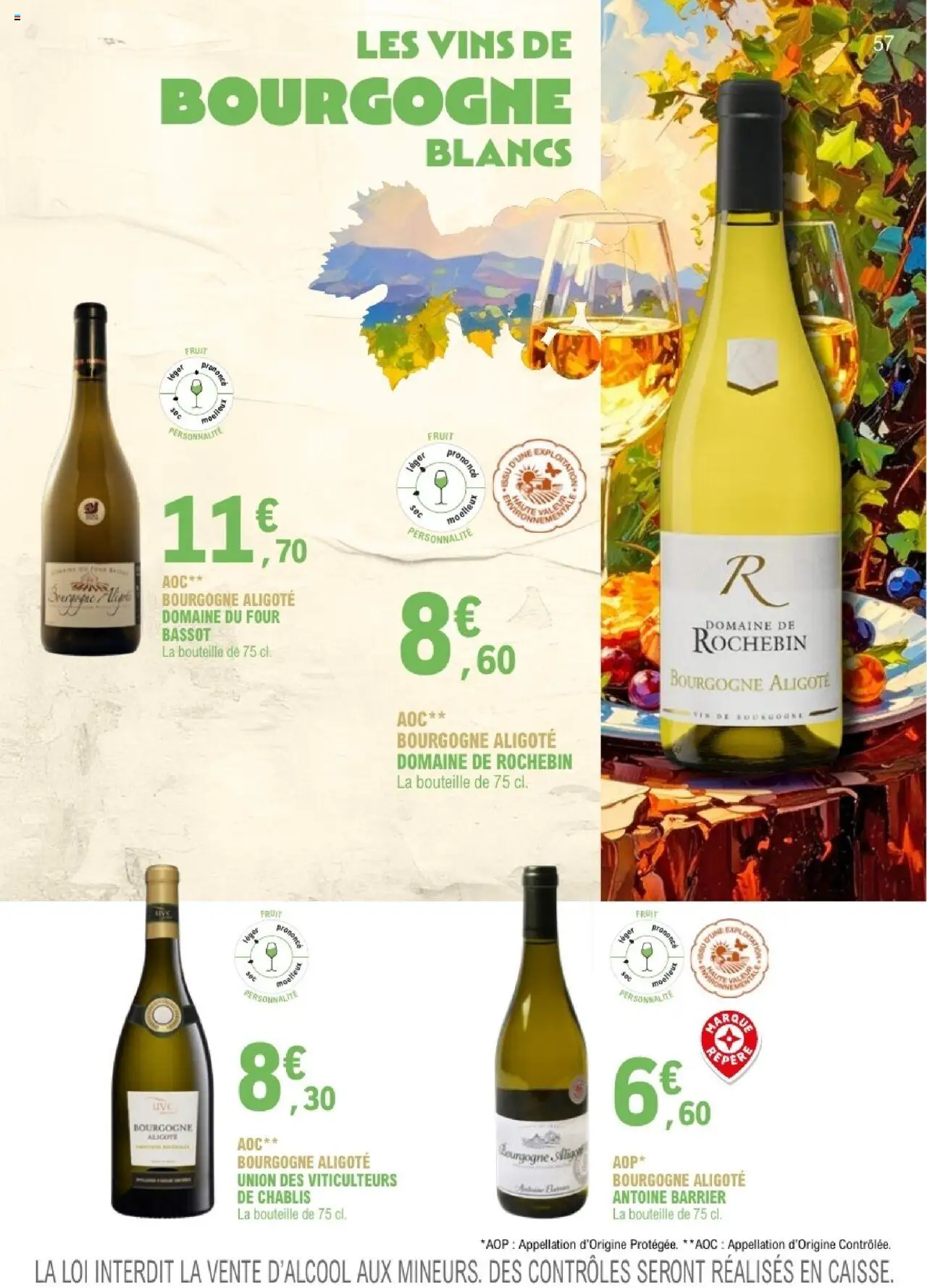{H1} | Page: 57 | Produits: Bourgogne Aligoté, Bourgogne, Bouteille, Vin