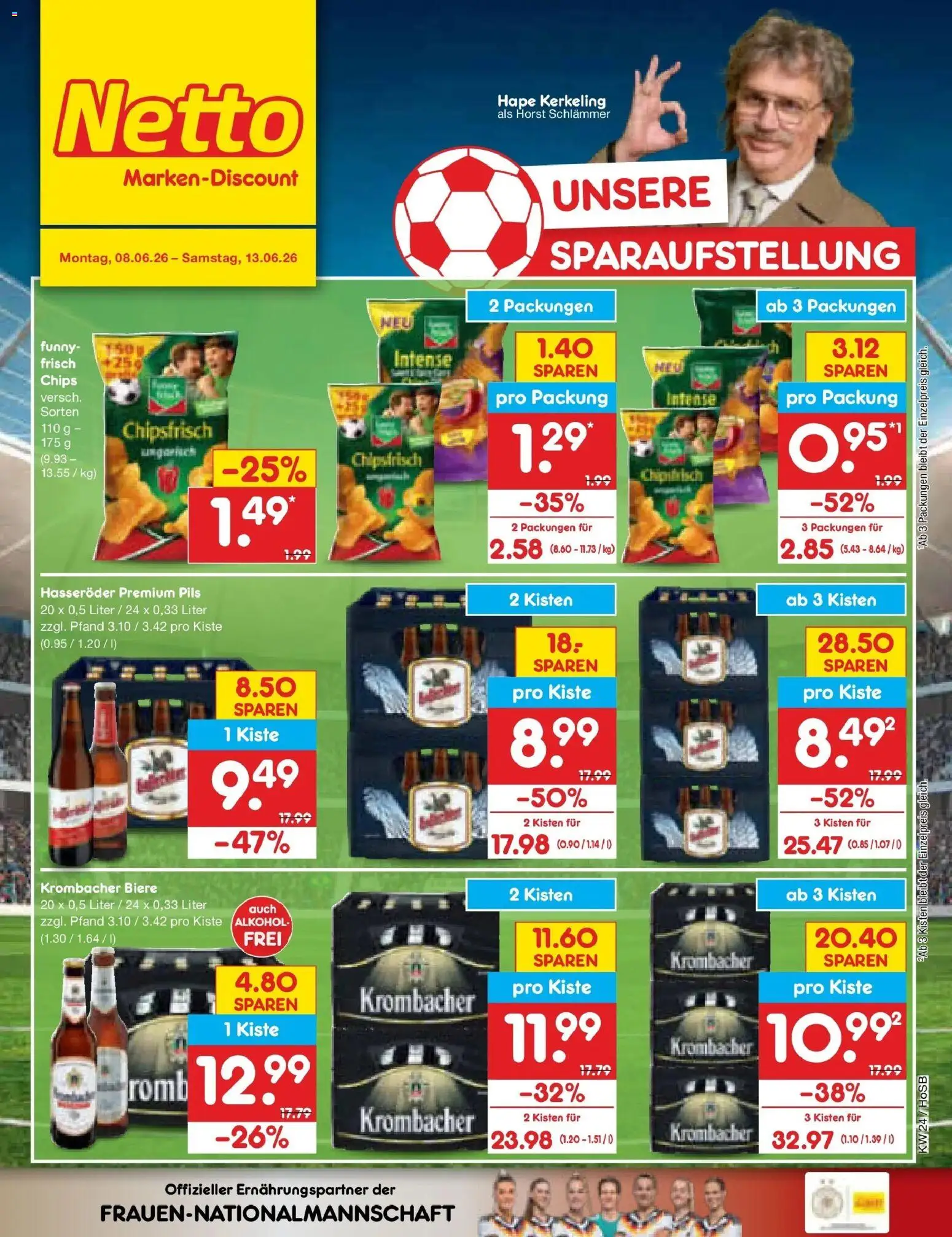 Netto Marken-Discount Prospekt Hannover – gültig ab 08.06.2026 | Seite: 3 | Produkte: Pils, Krombacher, Hasseröder, Chips