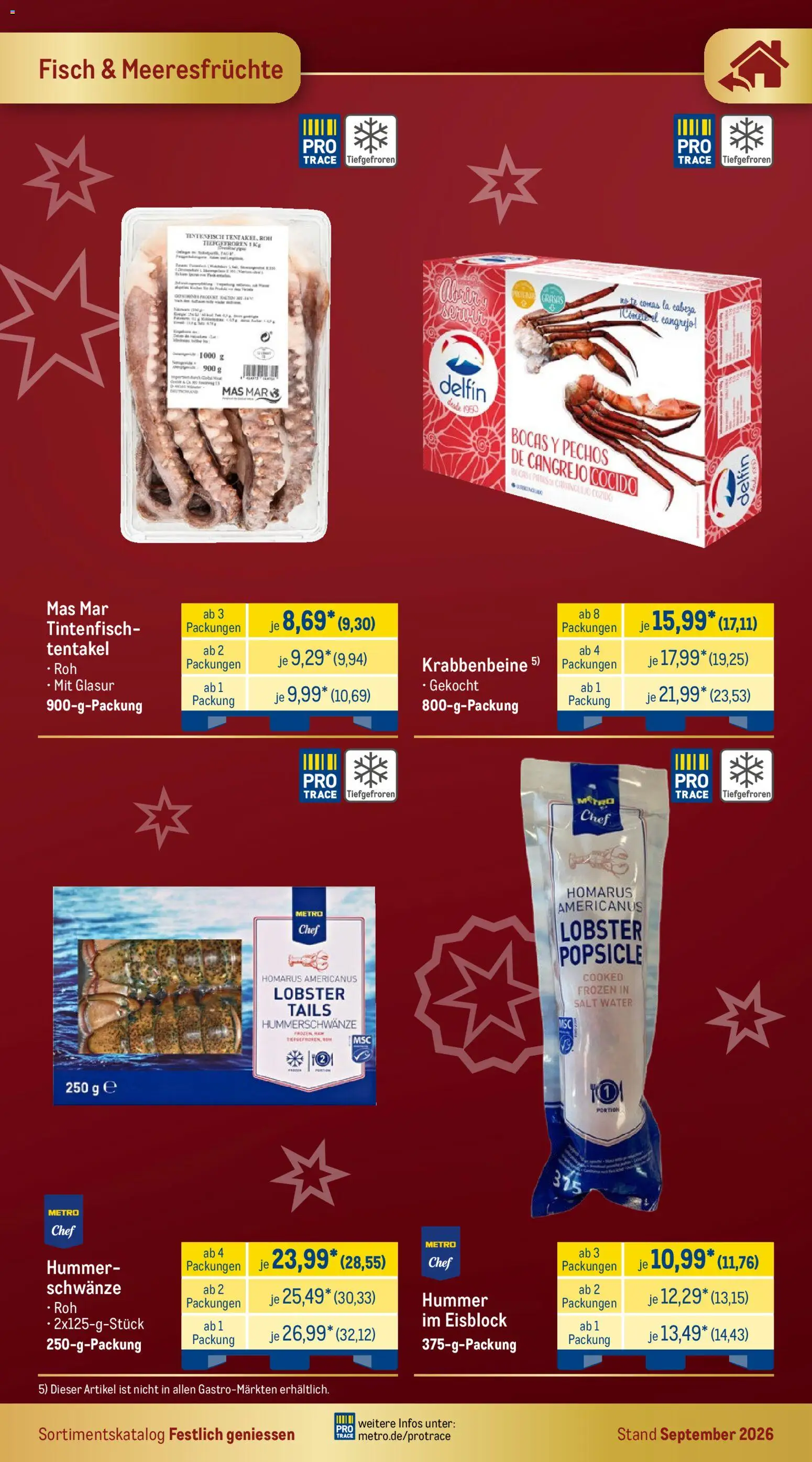 Metro Festlich Geniessen – gültig ab 01.09.2026 | Seite: 13 | Produkte: Tintenfisch, Fisch, Meeresfrüchte